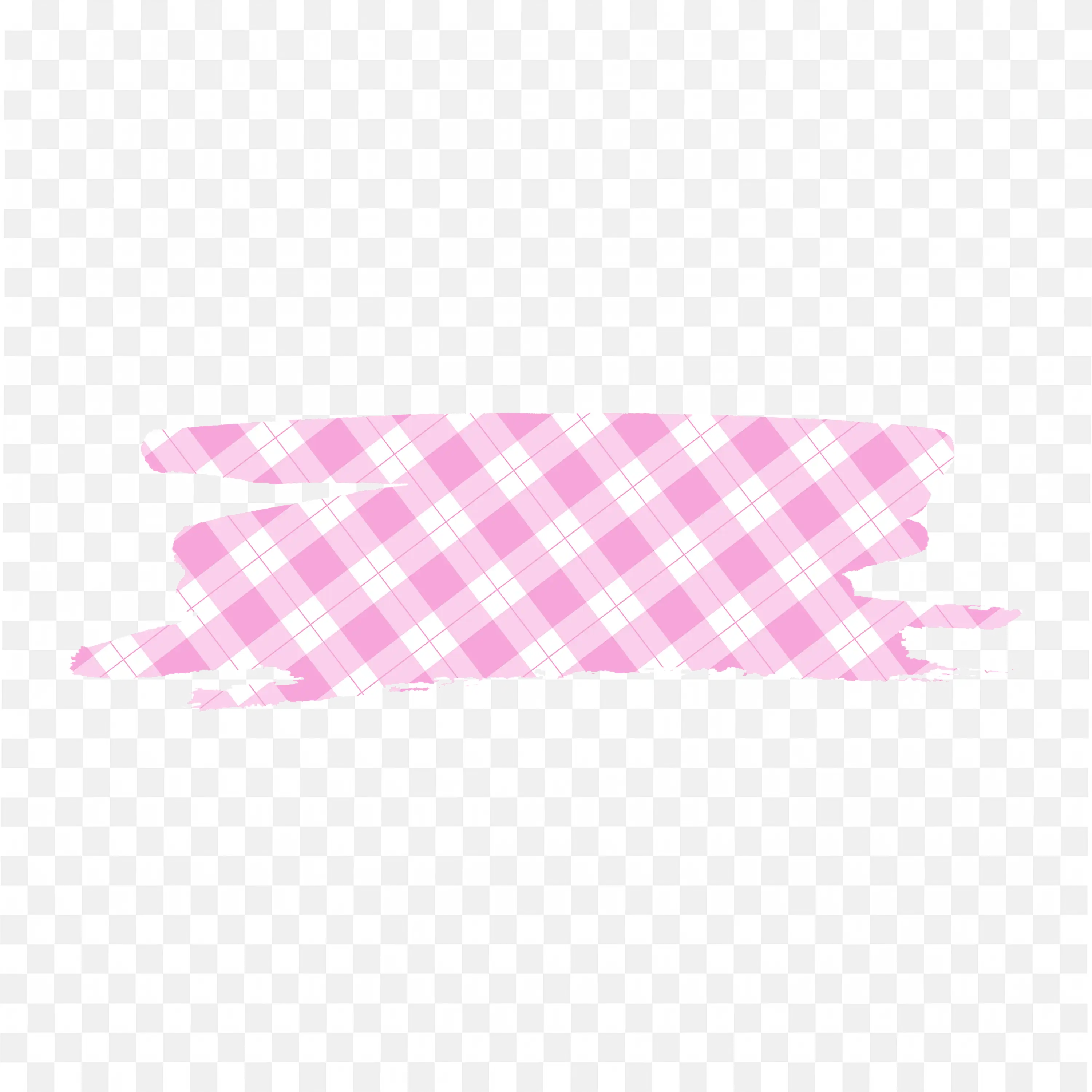 Pink Color Gingham and Check Brush Stroke Banner PNG Download