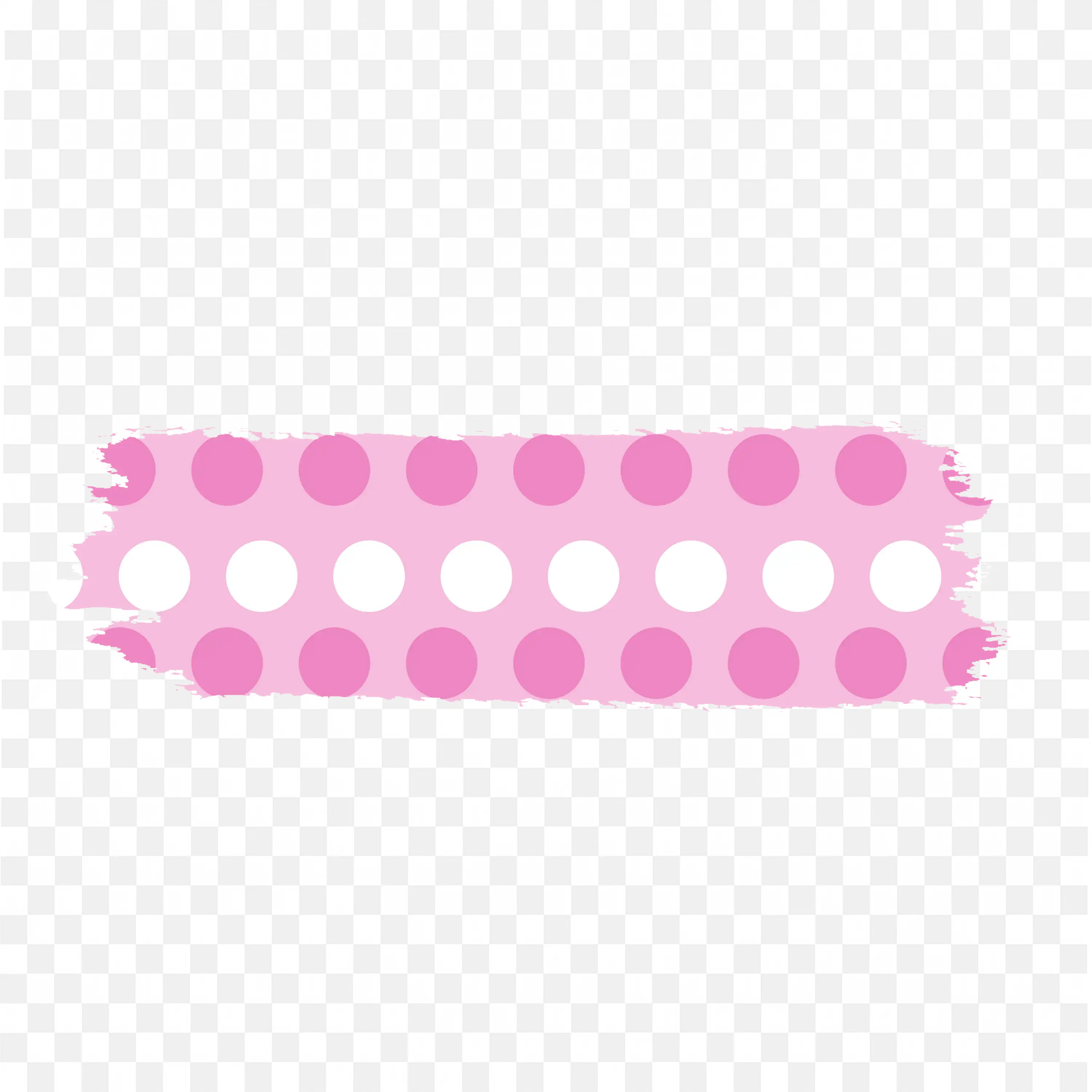 Pink Color Paint Stroke Banner with White Dots PNG Download