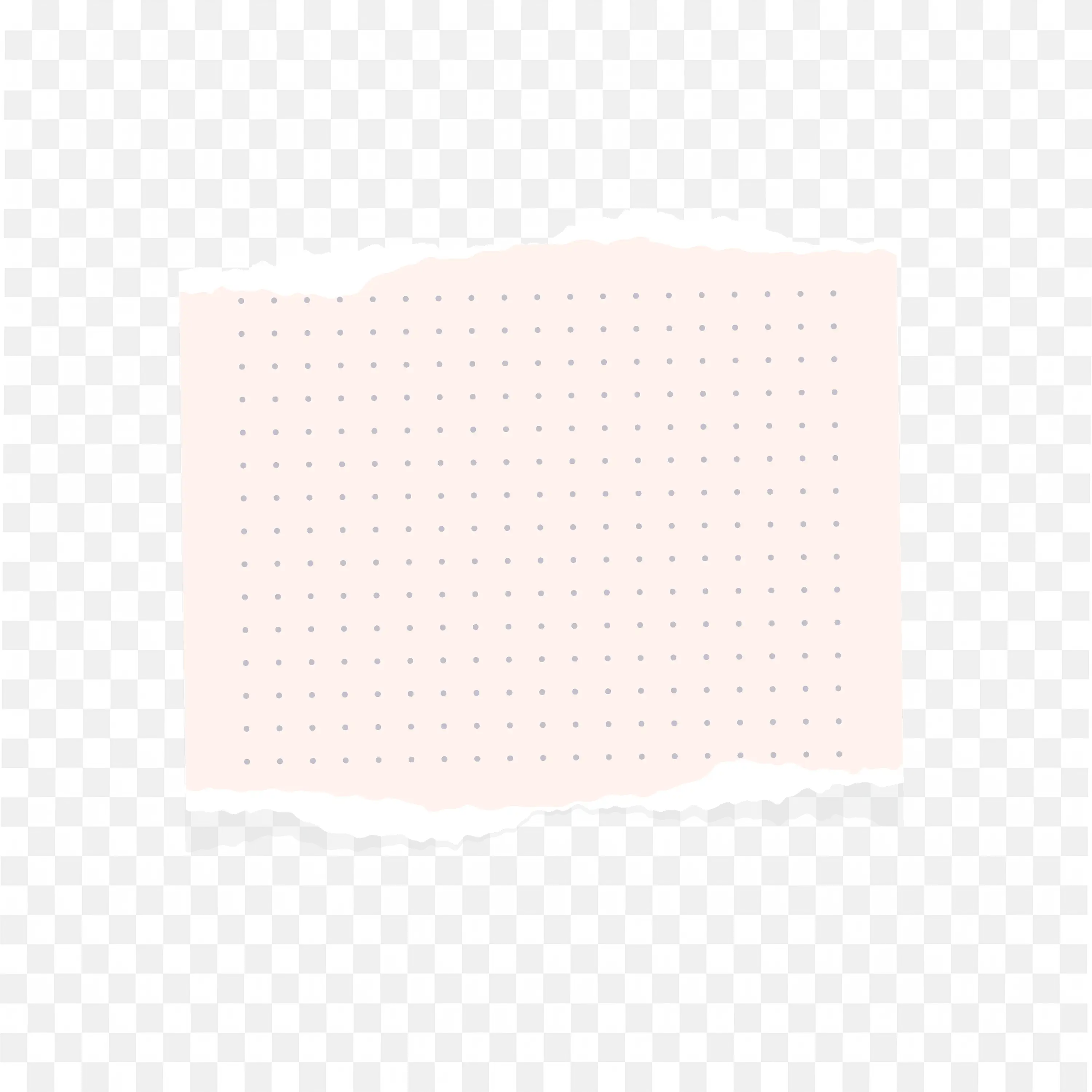 Pink Dotted Grid Paper with Torn Bottom and Top Edges PNG