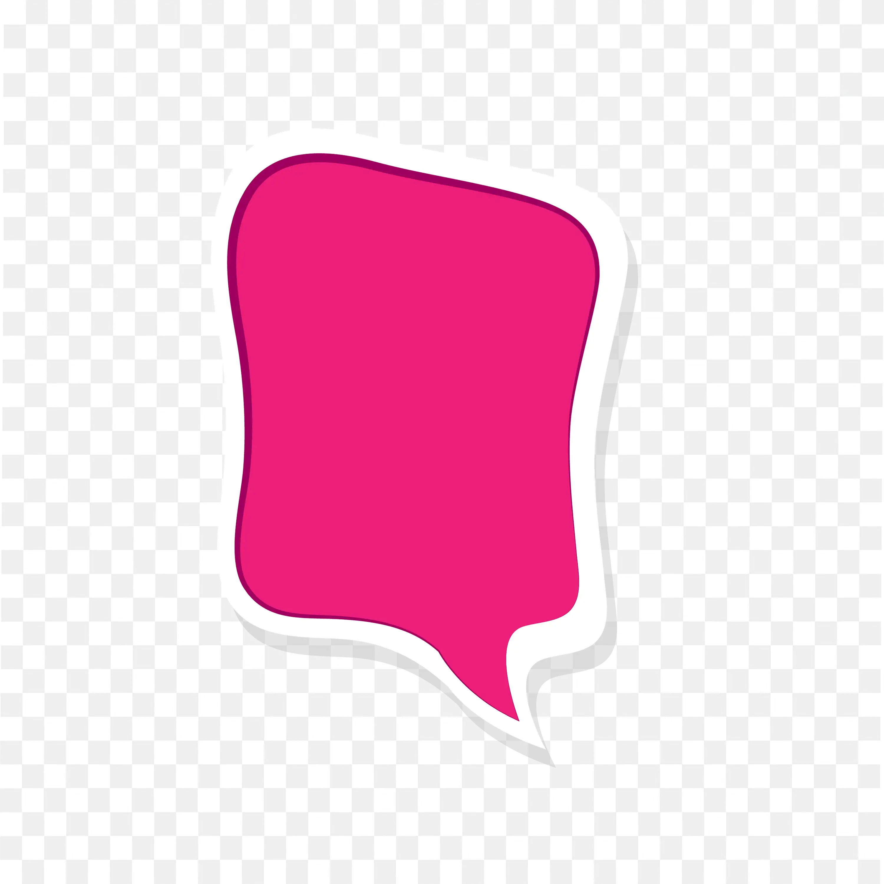 Pink Irregular Speech Bubble Banner with White Edge PNG