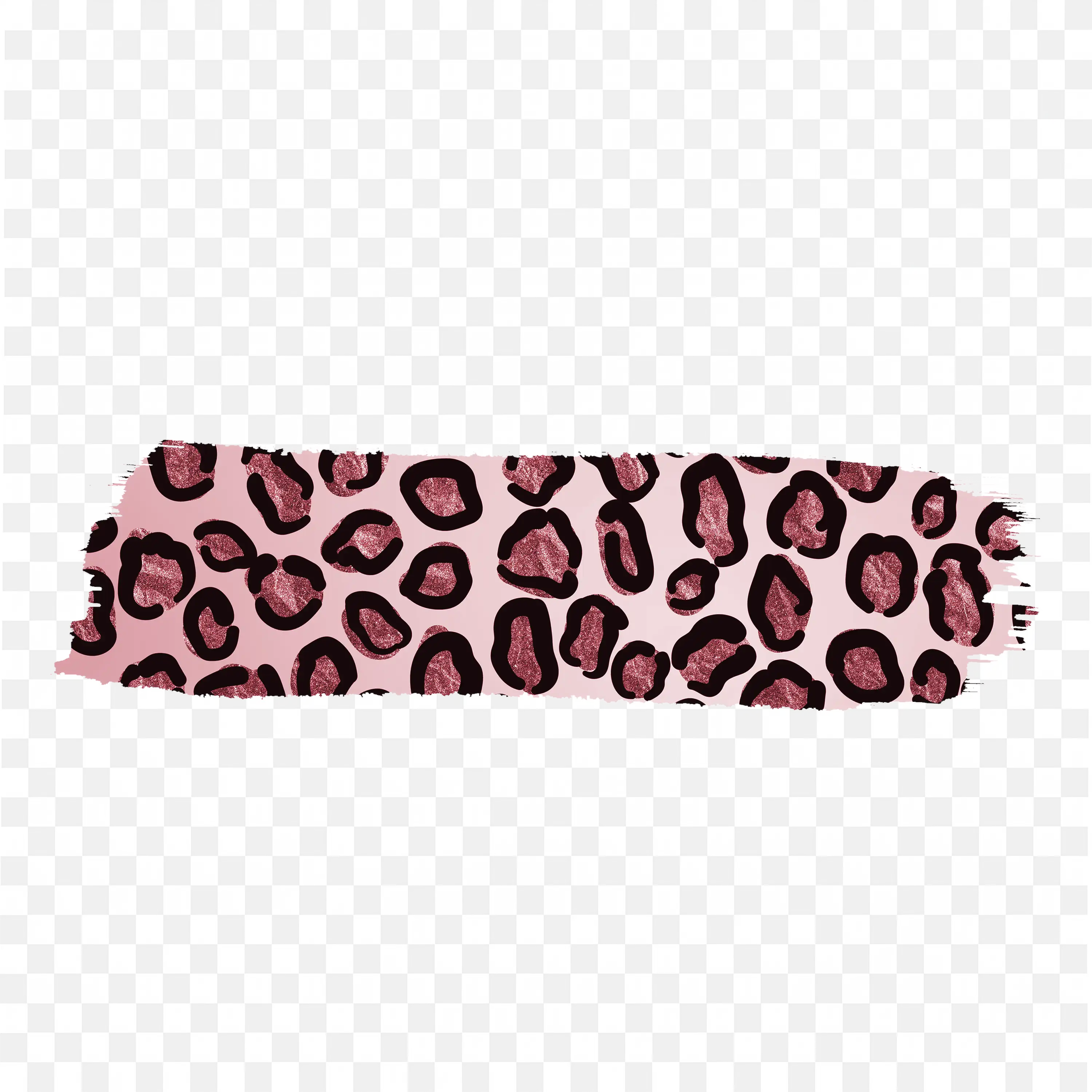 Pink Leopard Print Pattern Brush Stroke Banner PNG Graphic