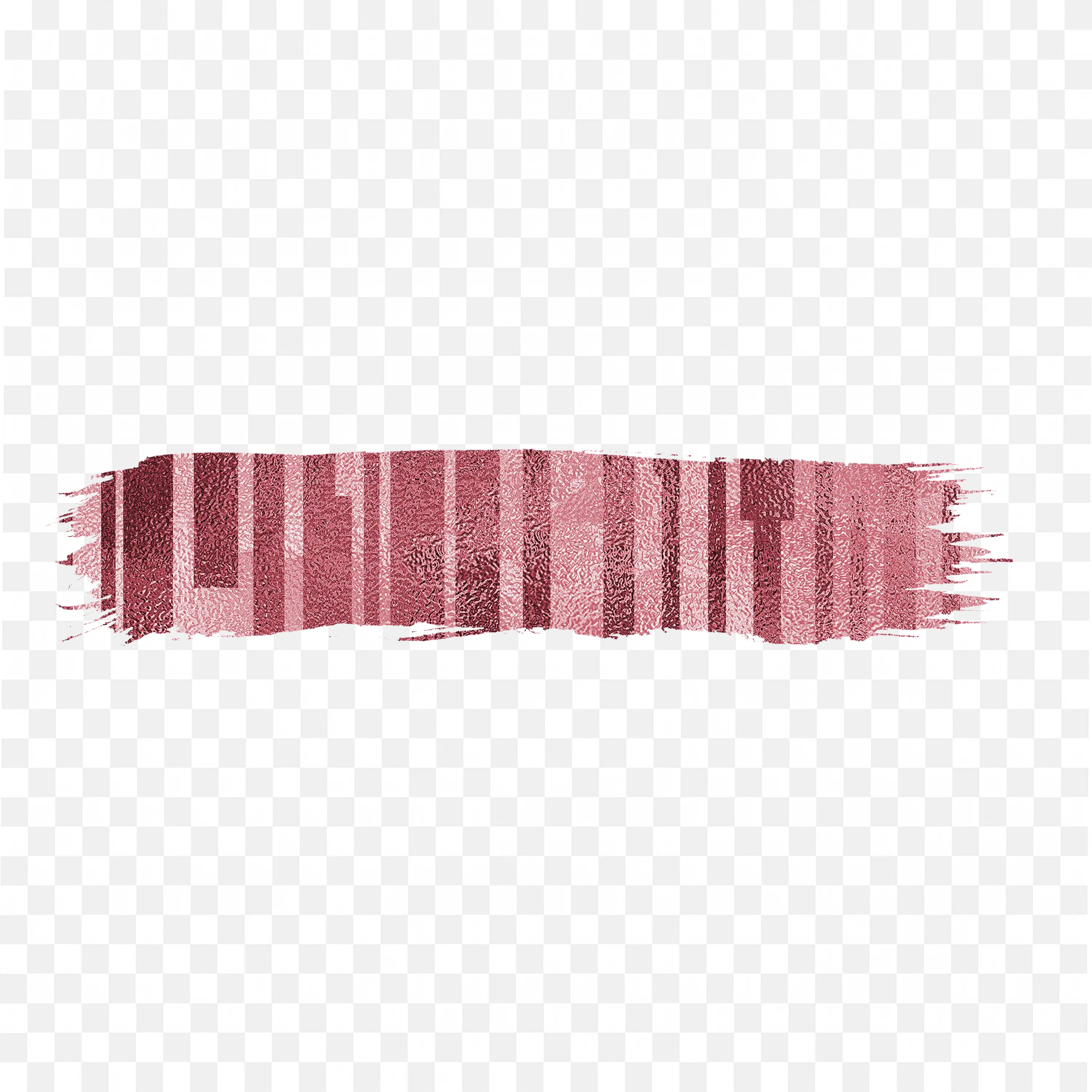 Pink Striped Pattern in Brush Stroke Banner Isolated PNG File
