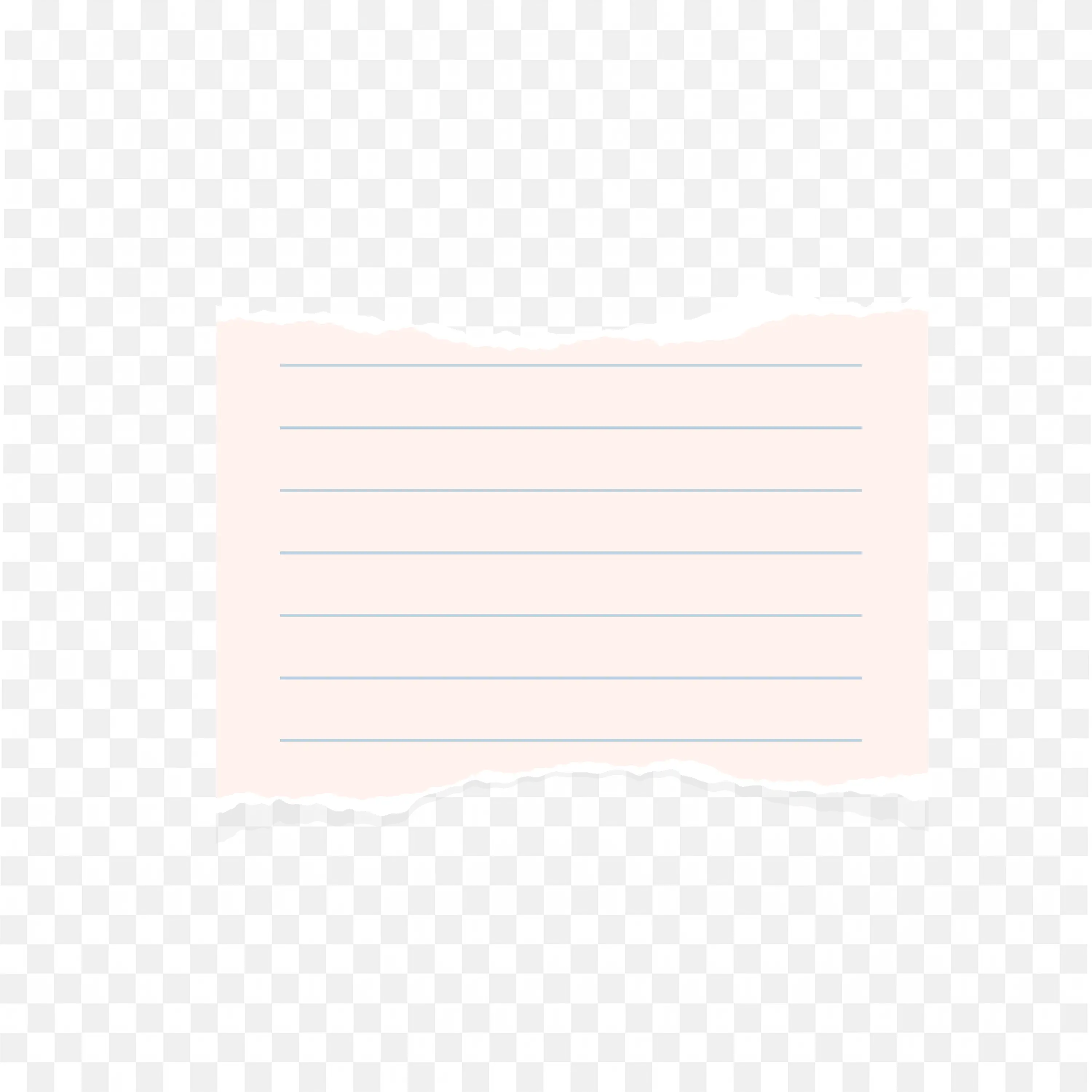 Pink Torn Lined Notebook Paper with Soft Shadow Effect PNG