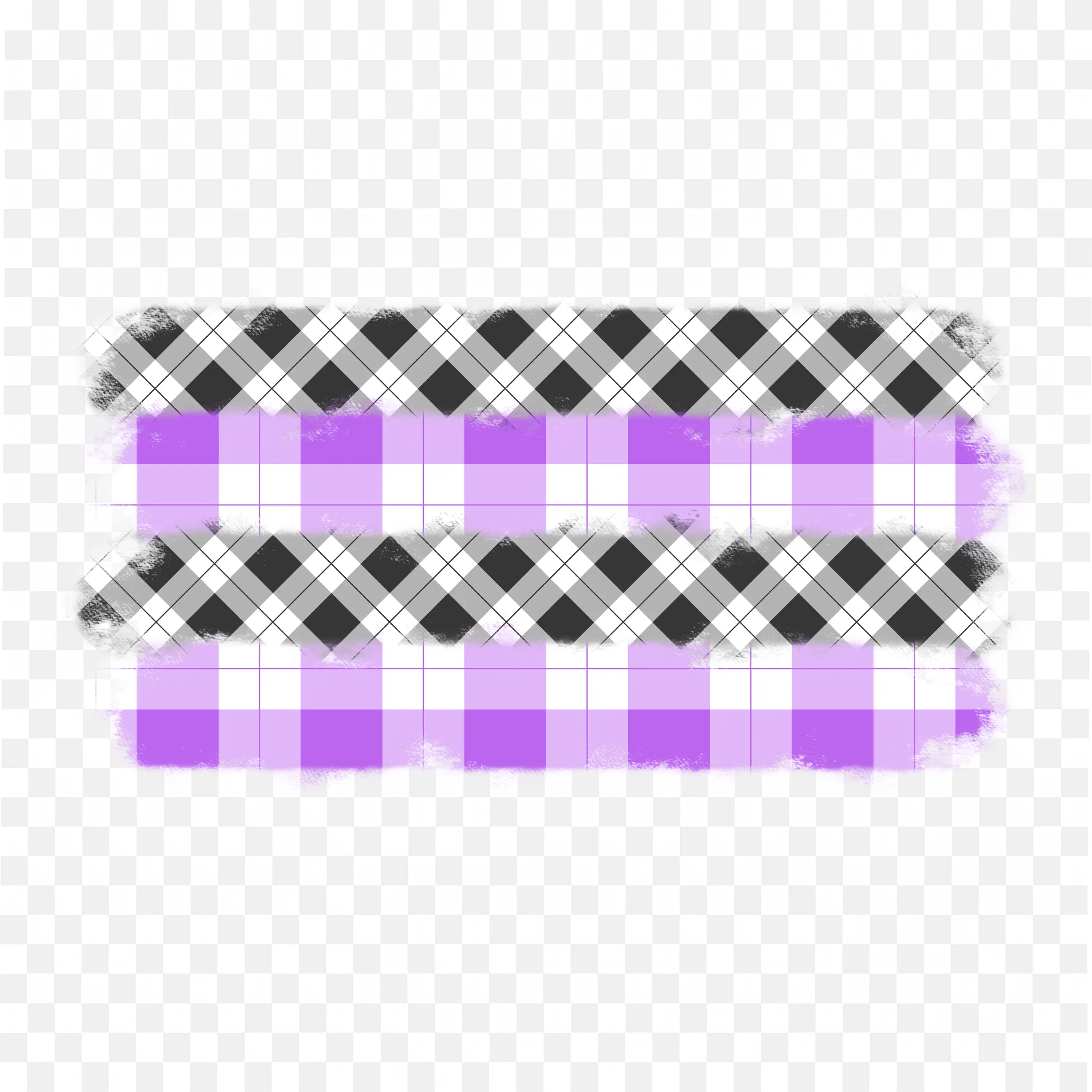 Purple and Black Plaid Striped Rustic Banner Design PNG