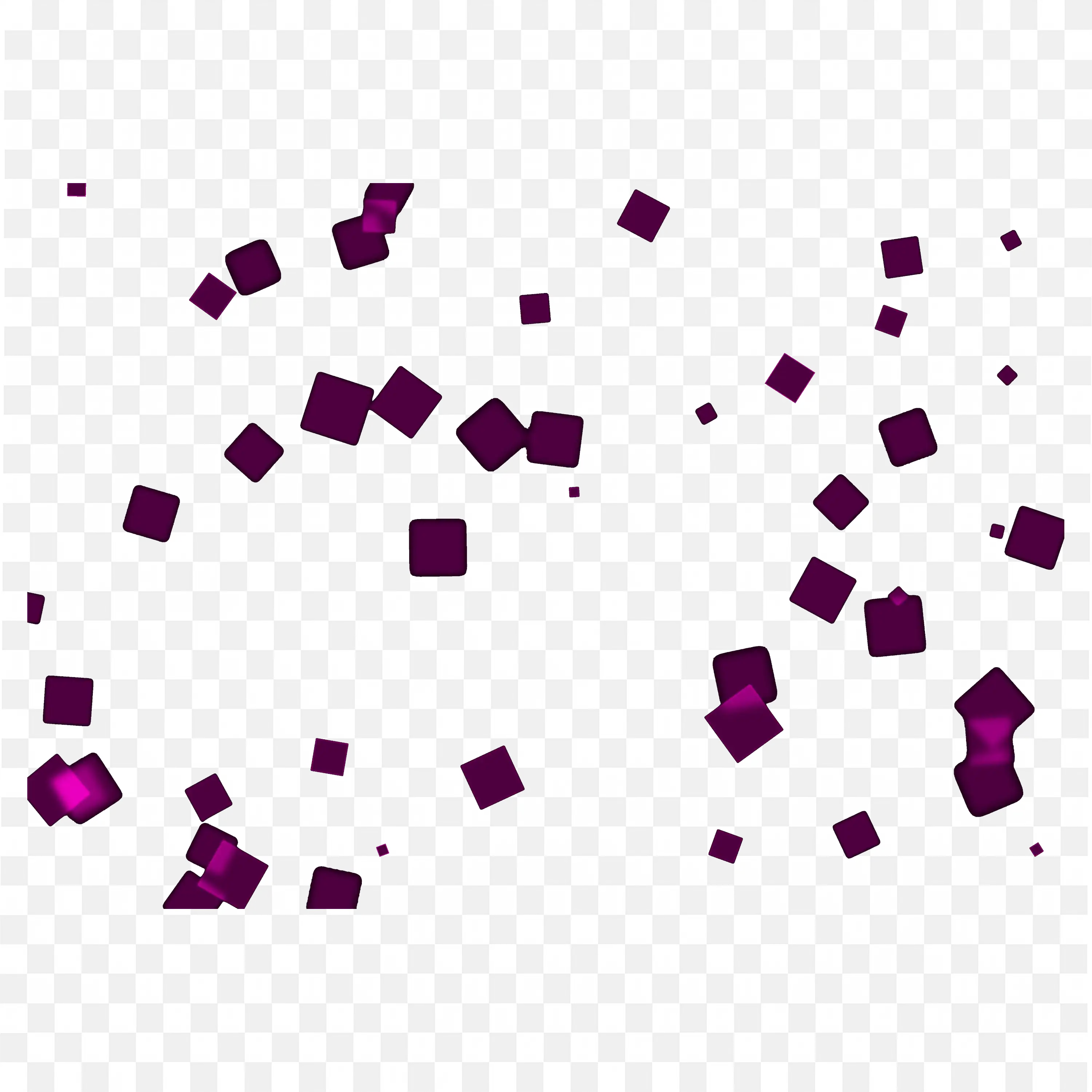 Purple Square and Confetti Overlay on Black Background PNG
