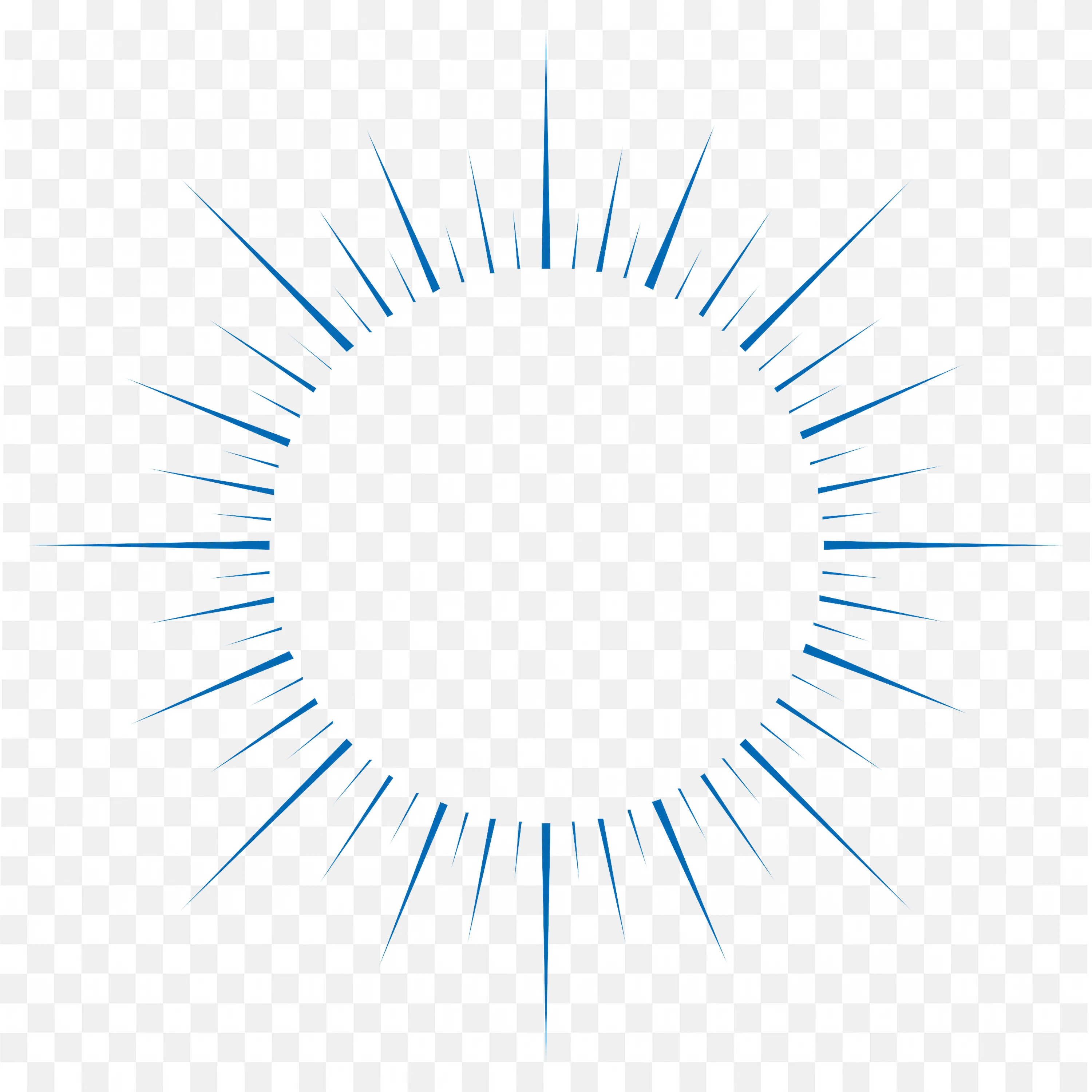 Radiating Blue Sunburst and Starburst Circular Shape PNG