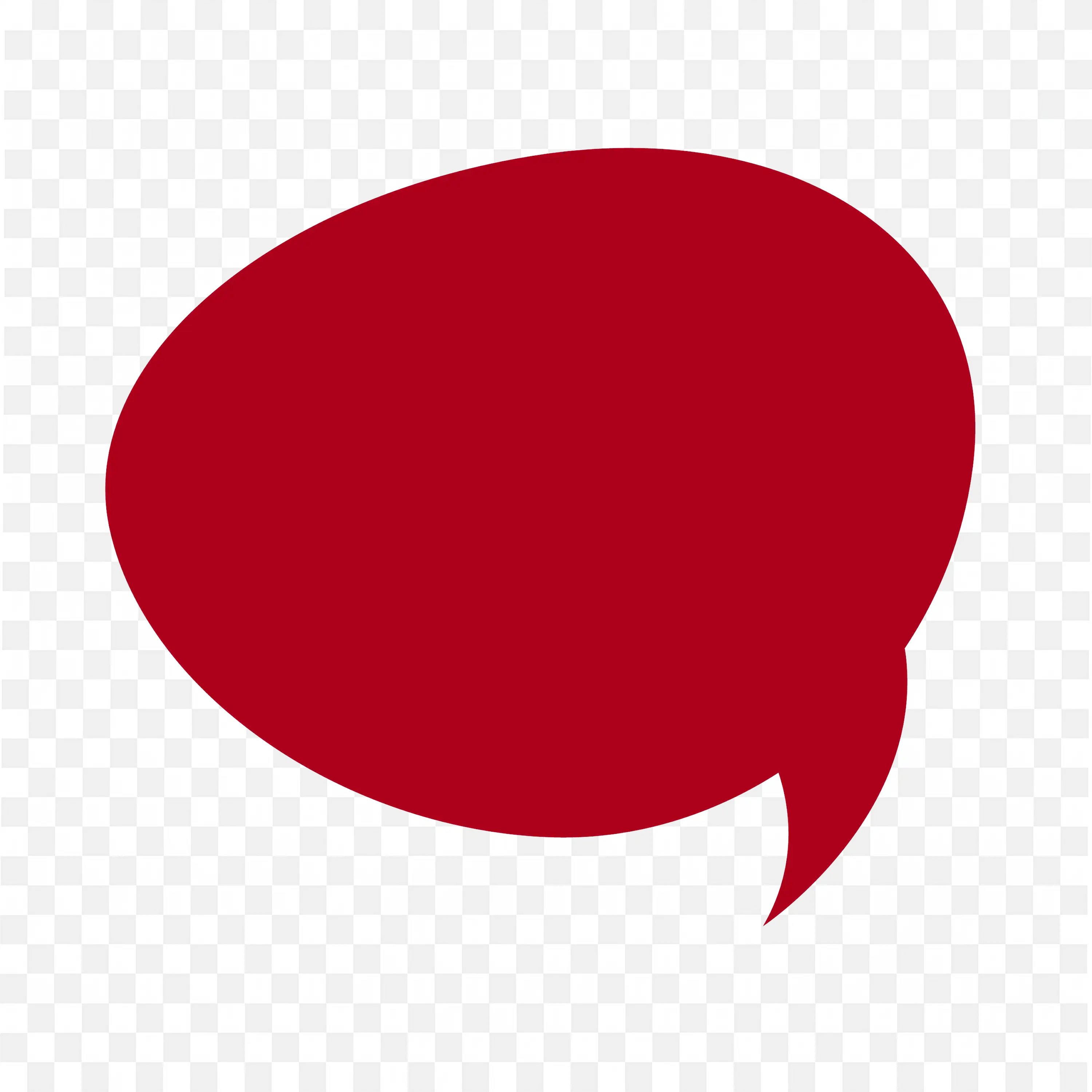 Red Abstract Speech Bubble on White Background PNG