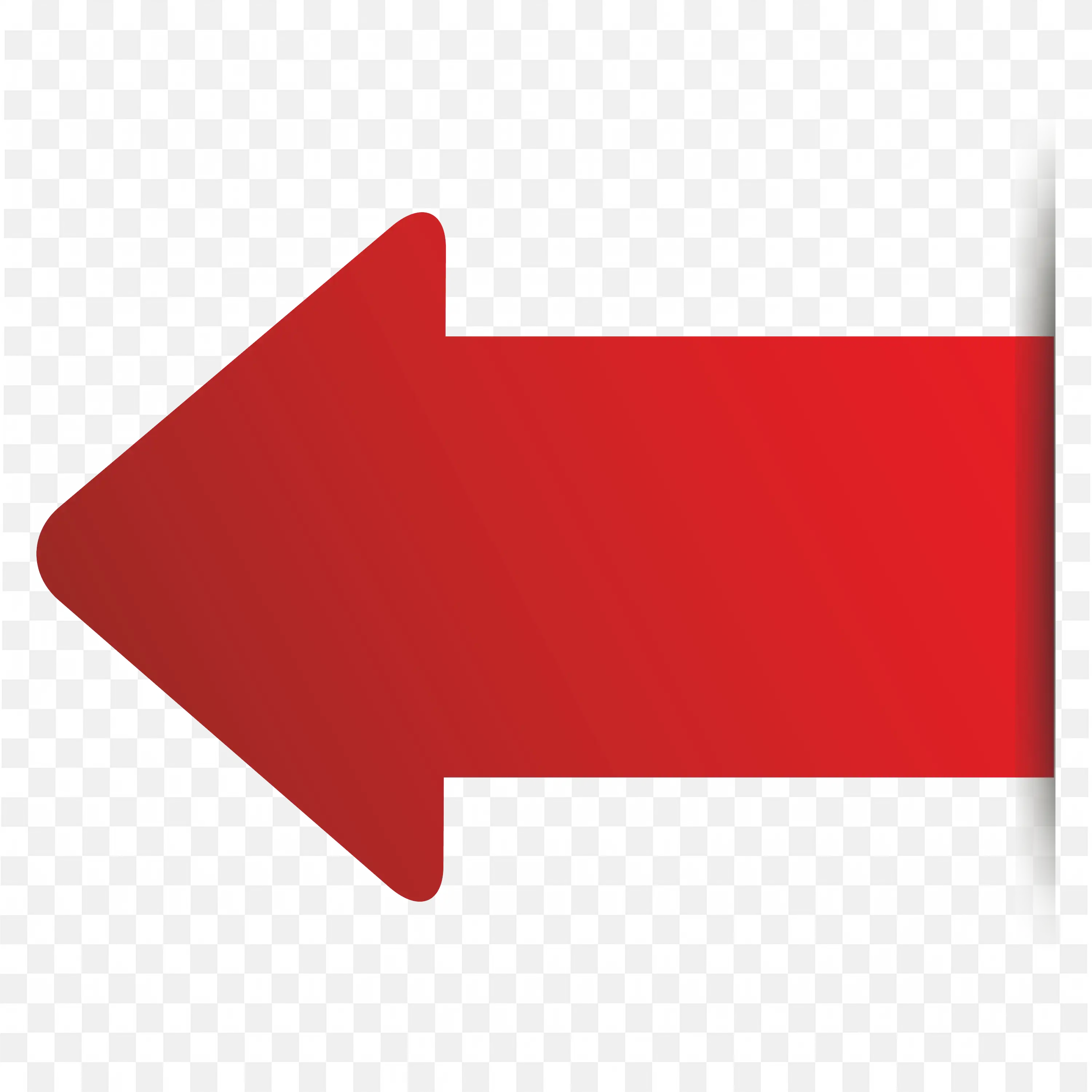 Red Arrow Pointer Banner with Folded Edge PNG Download