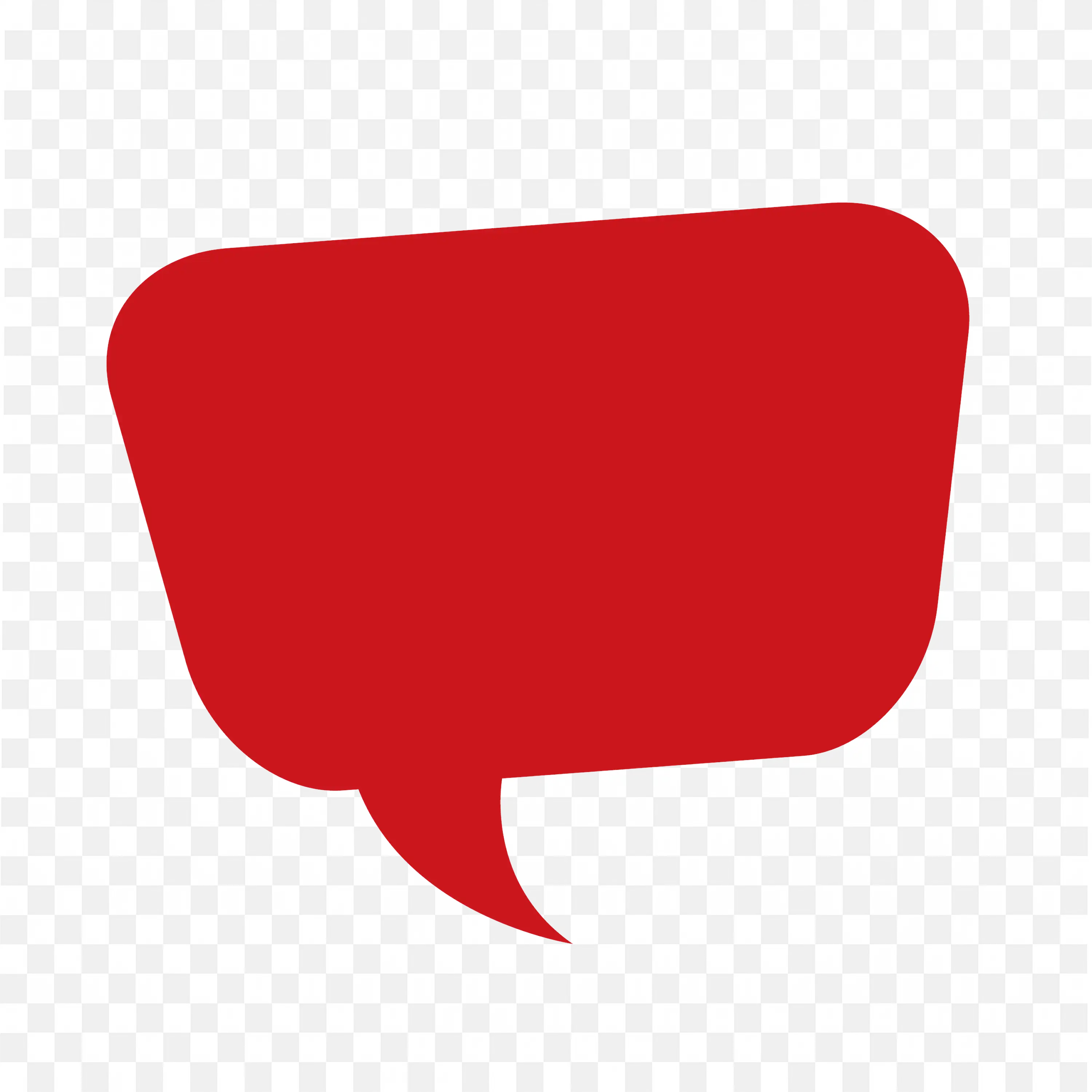 Red Bold Irregular Speech Bubble with Tail Banner PNG