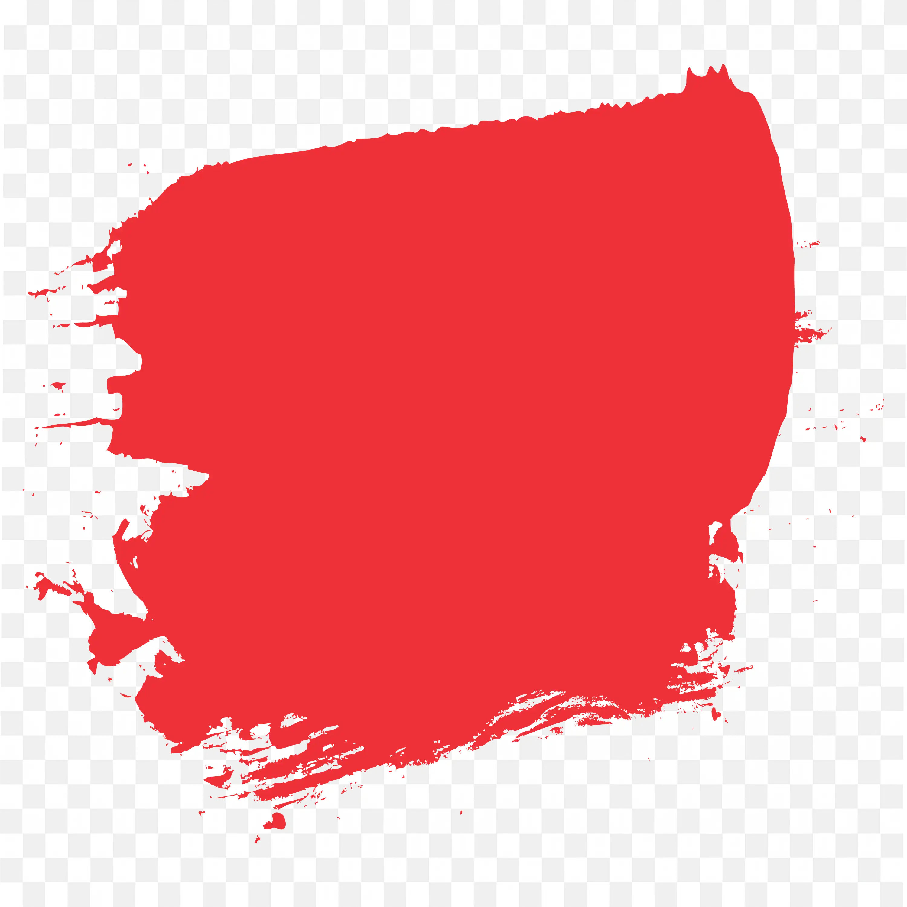 Red color Paint Brush with Splatter Edges PNG Download
