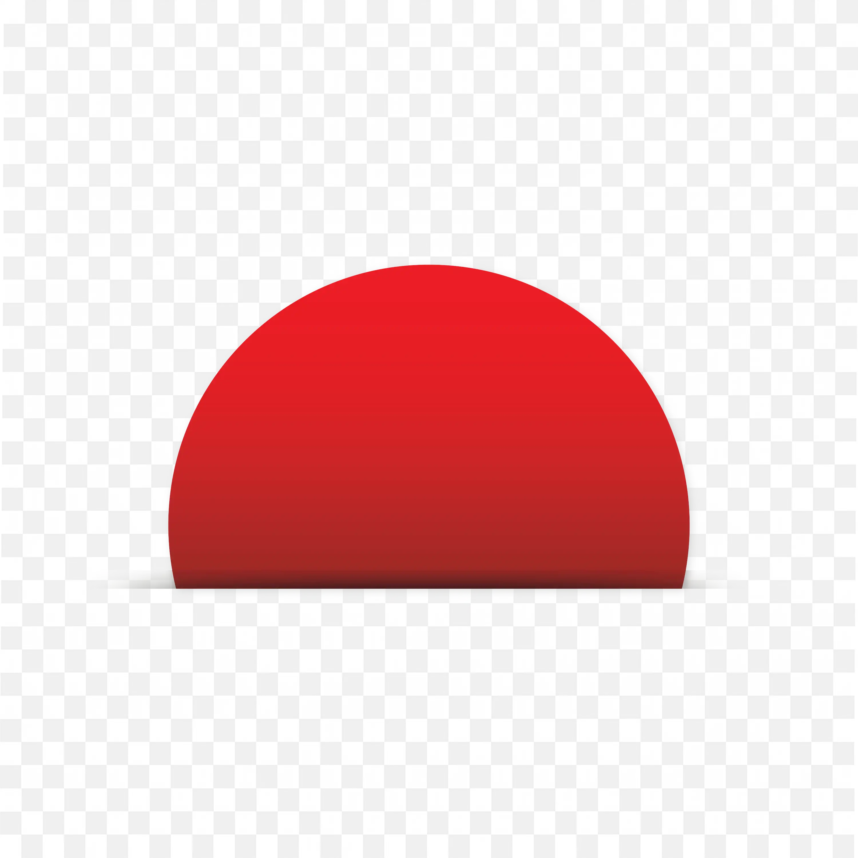 Red Half Circle Banner with Drop Shadow PNG Download