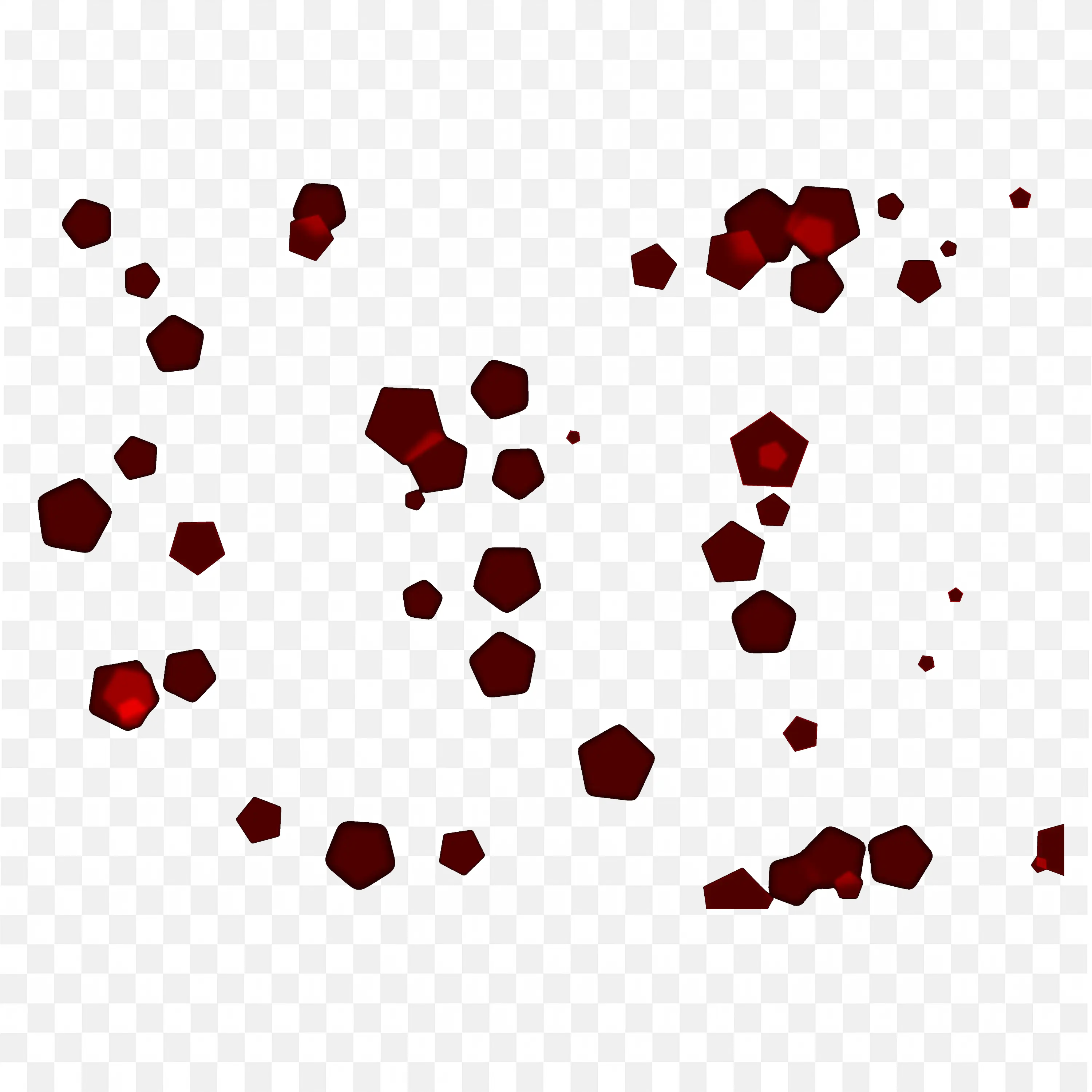 Red Heart Confetti Overlay on Black Background PNG