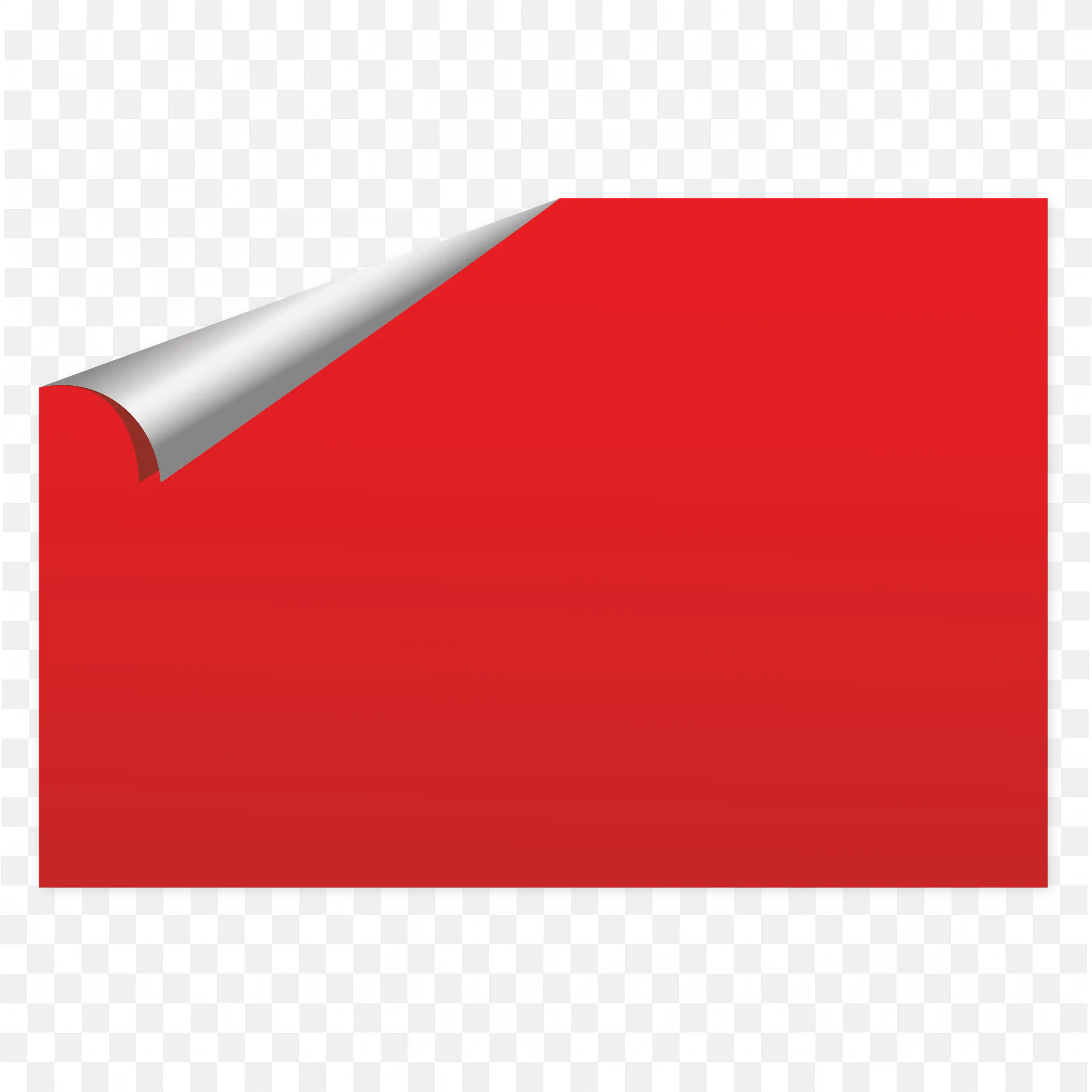 Red Page Corner Peel with Folded Edge Shadow PNG Download