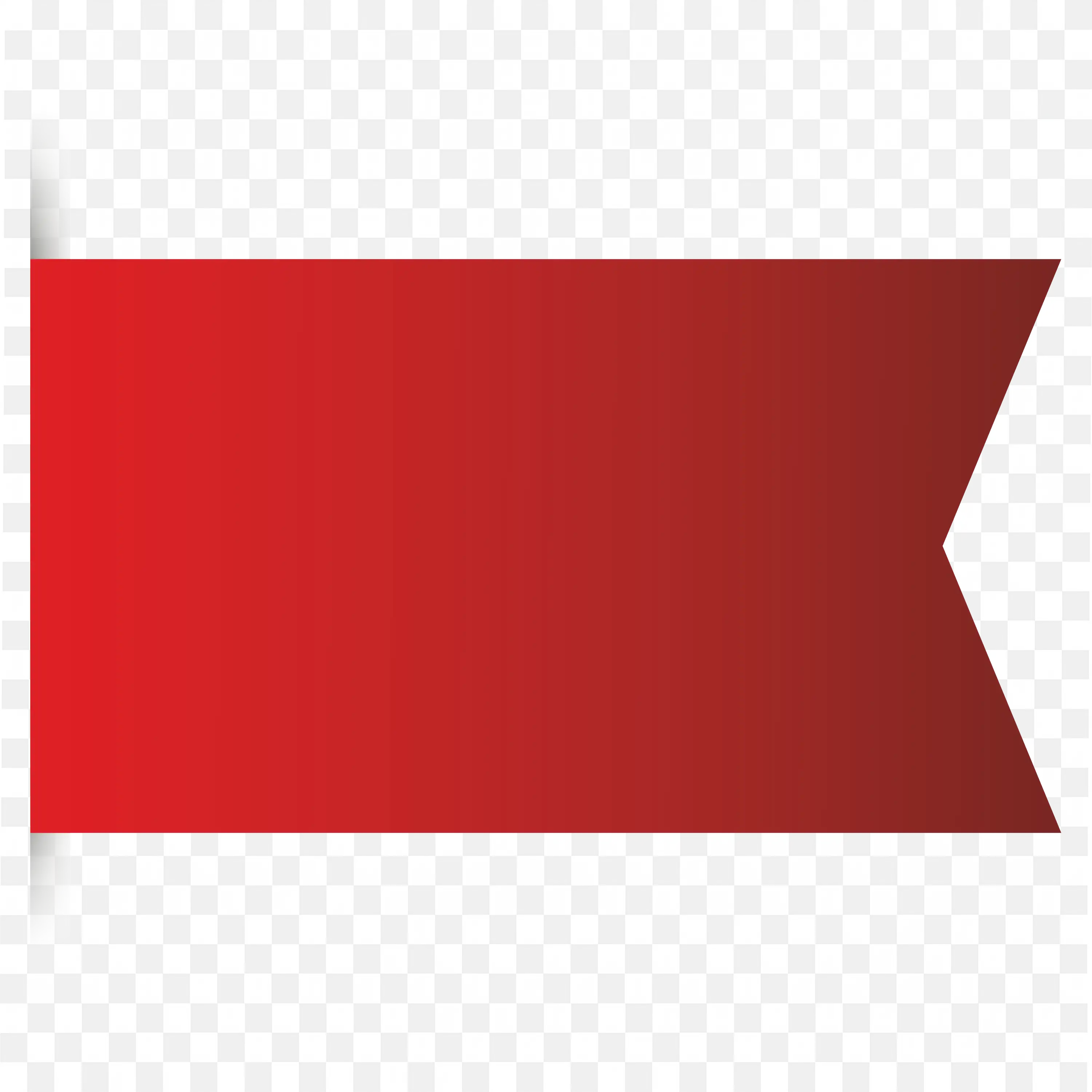Red Ribbon Banner with Forked End and Flat Design Element