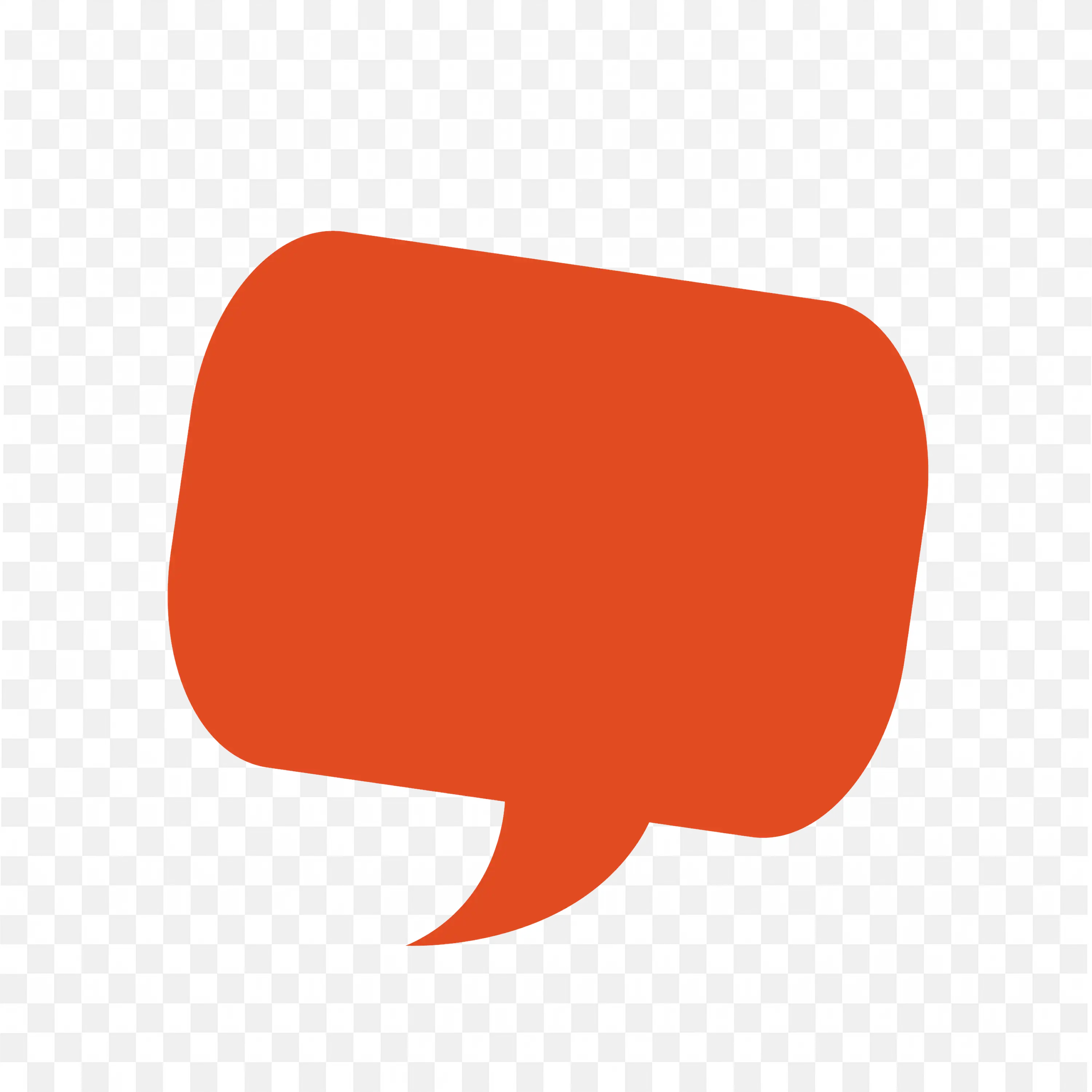 Red Rounded Speech Bubble with Tail Banner Free PNG Download