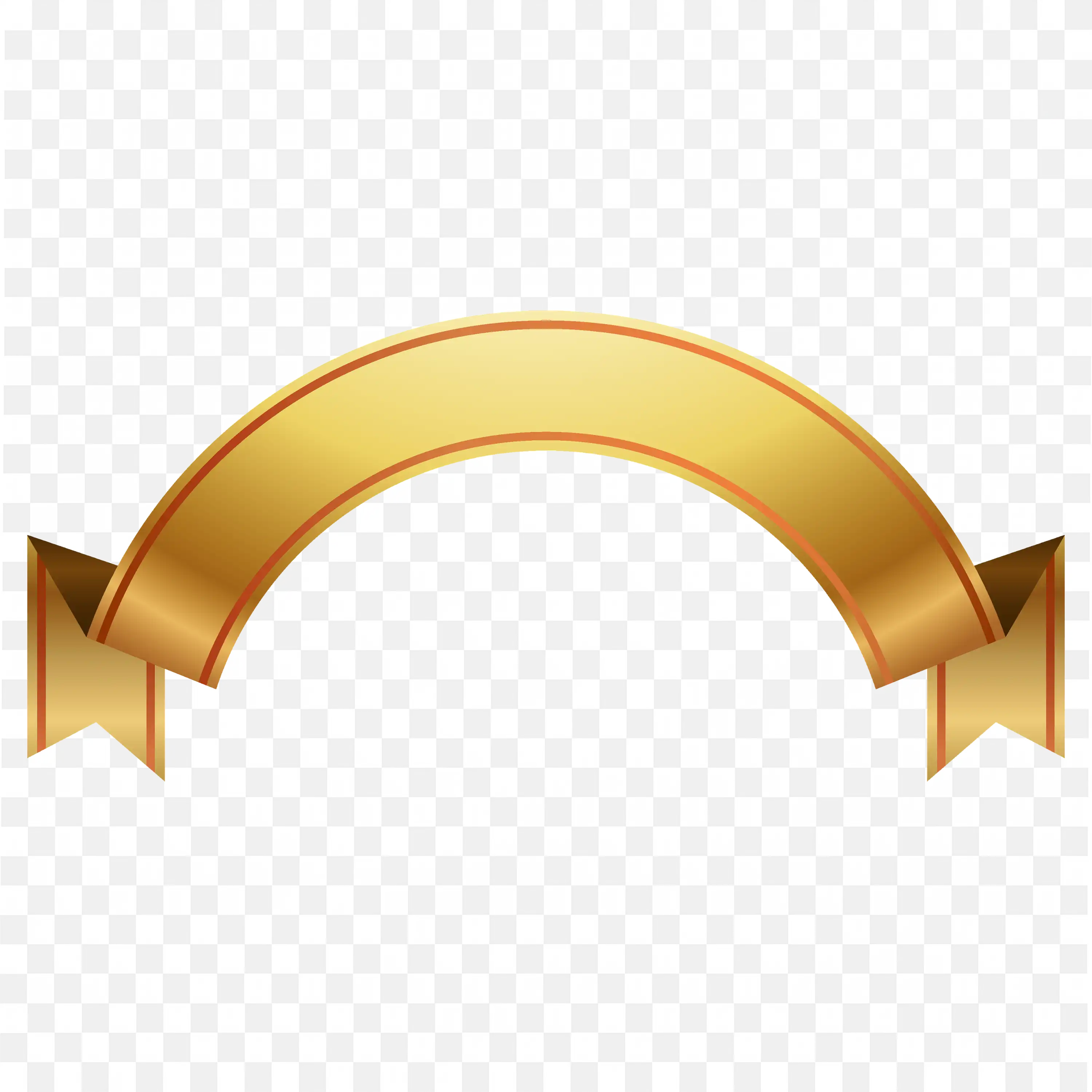 Rounded Top Gold Banner with Drop Shadows FreePNG Download