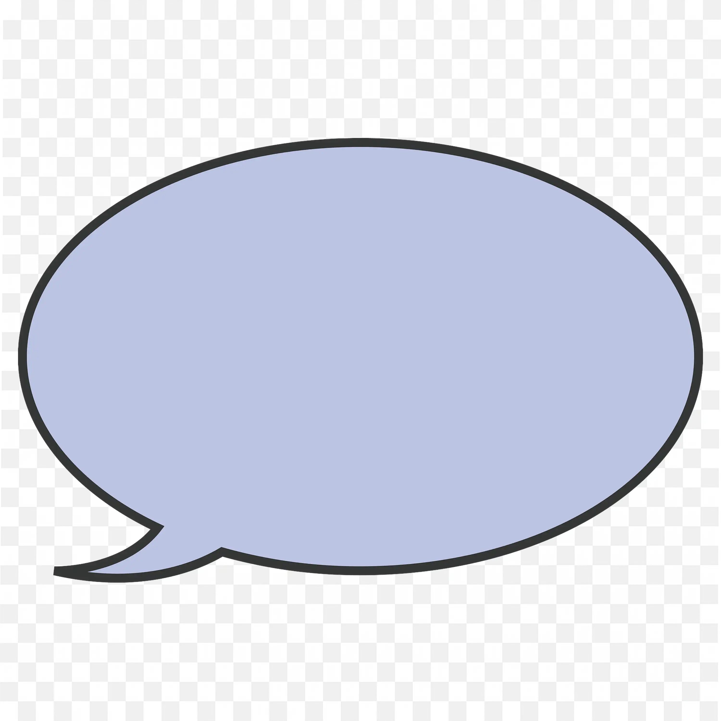 Soft Blue Oval Speech Bubble with Pointed Tail PNG