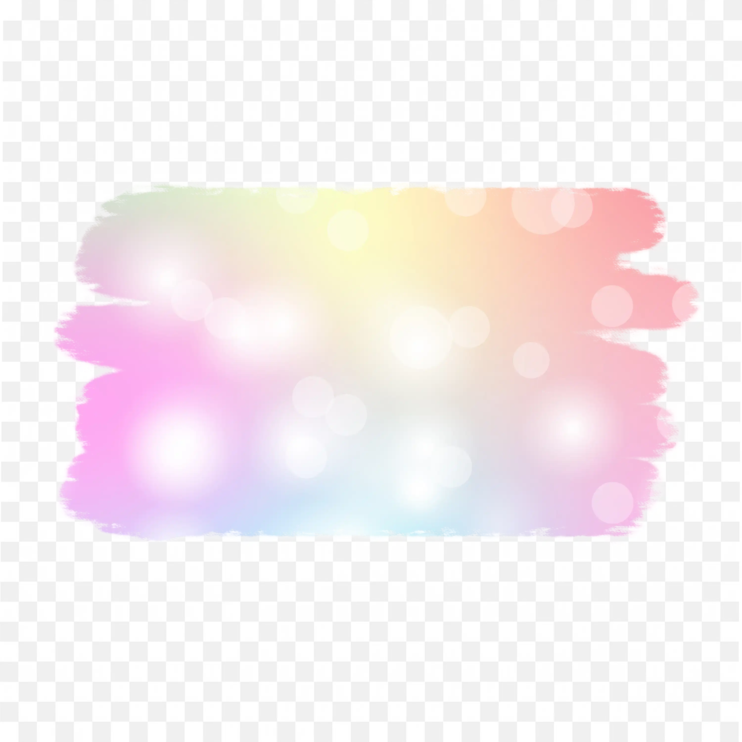 Soft Pastel Bokeh Light Effect with Pink Brush Stroke PNG