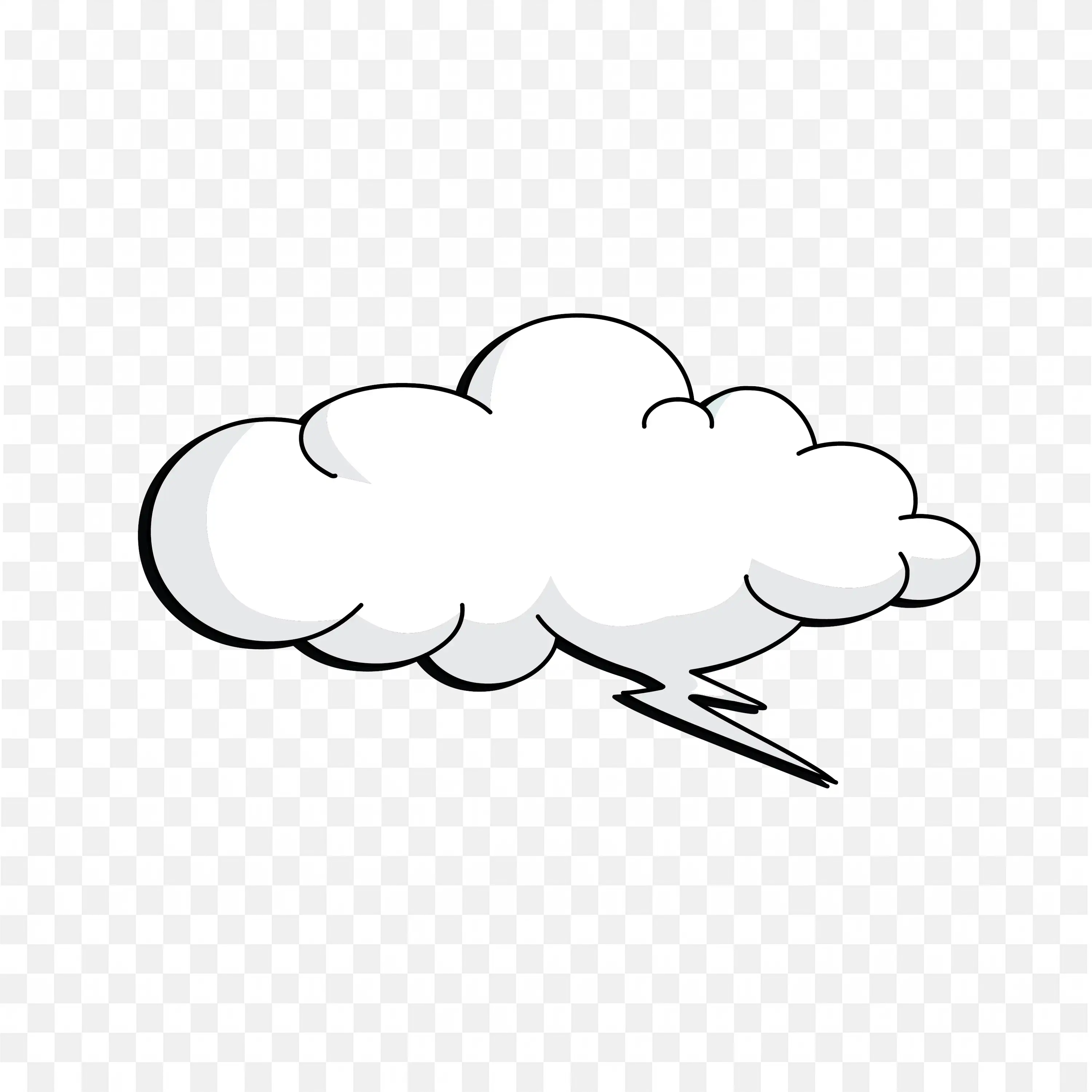 Soft White and Cloud Bubble Comic Thinking Shape Free PNG