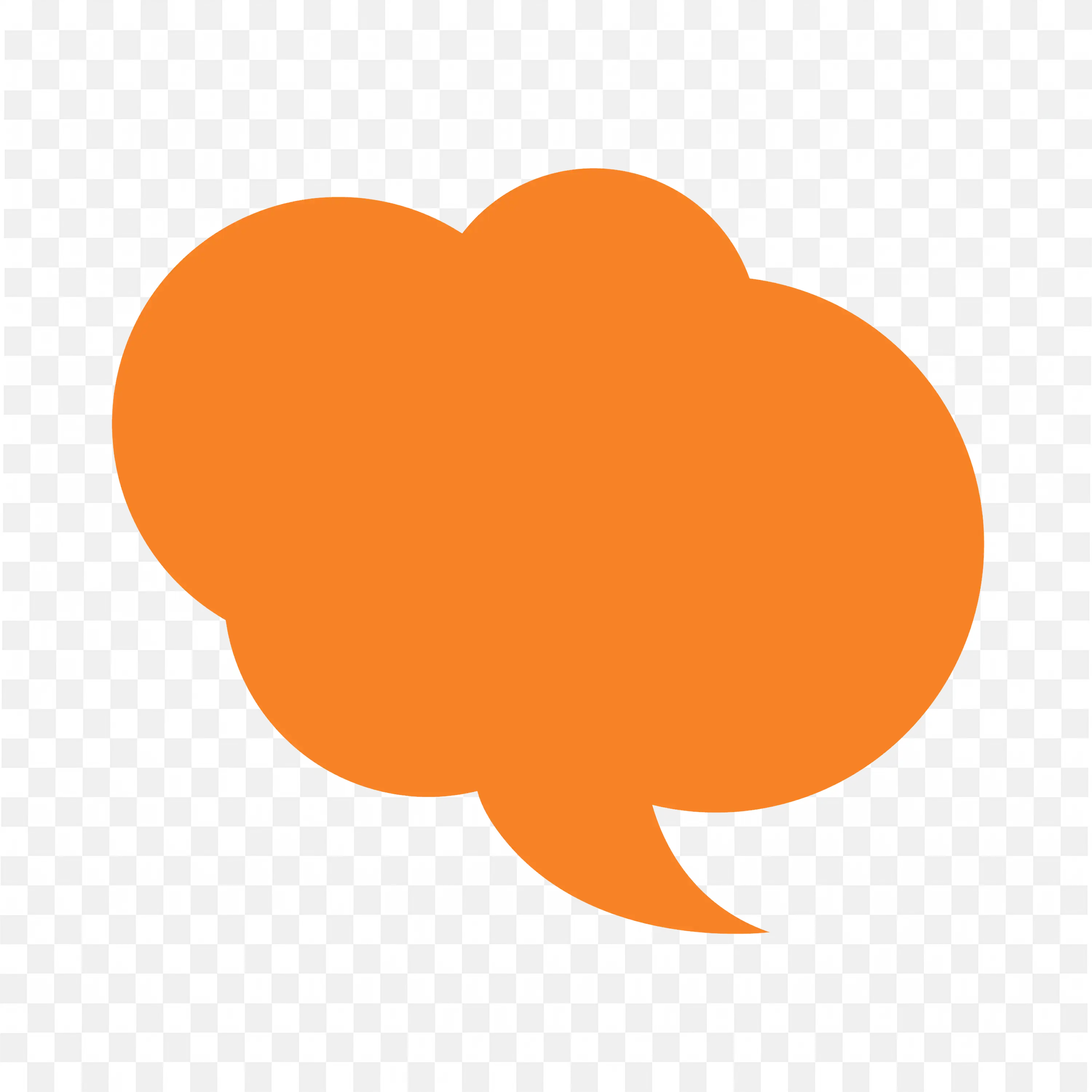 Solid Orange and Rounded Bubble Comic Shape PNG Download