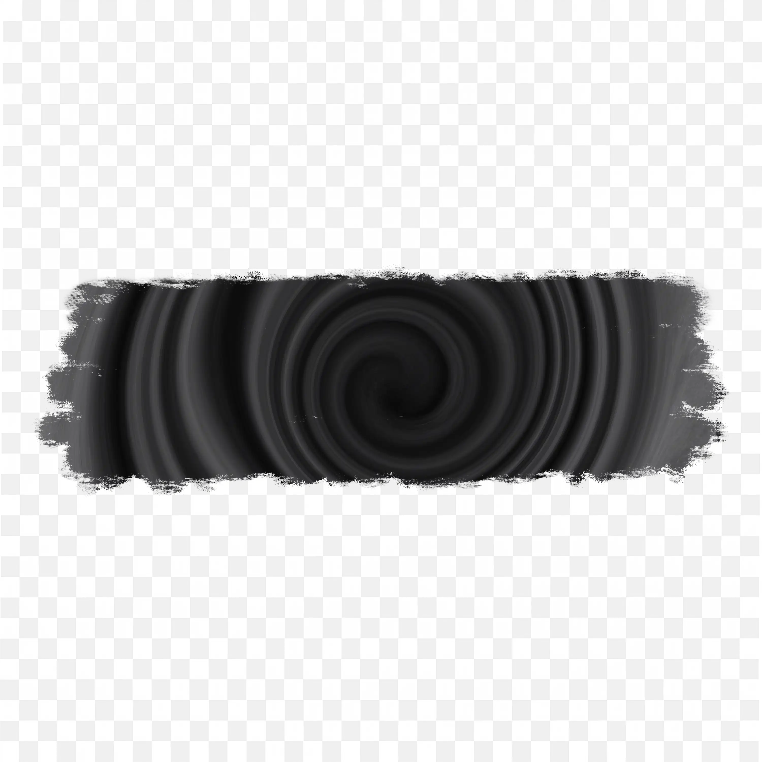 Swirling Spiral Brush Stroke in Black Ink Effect PNG