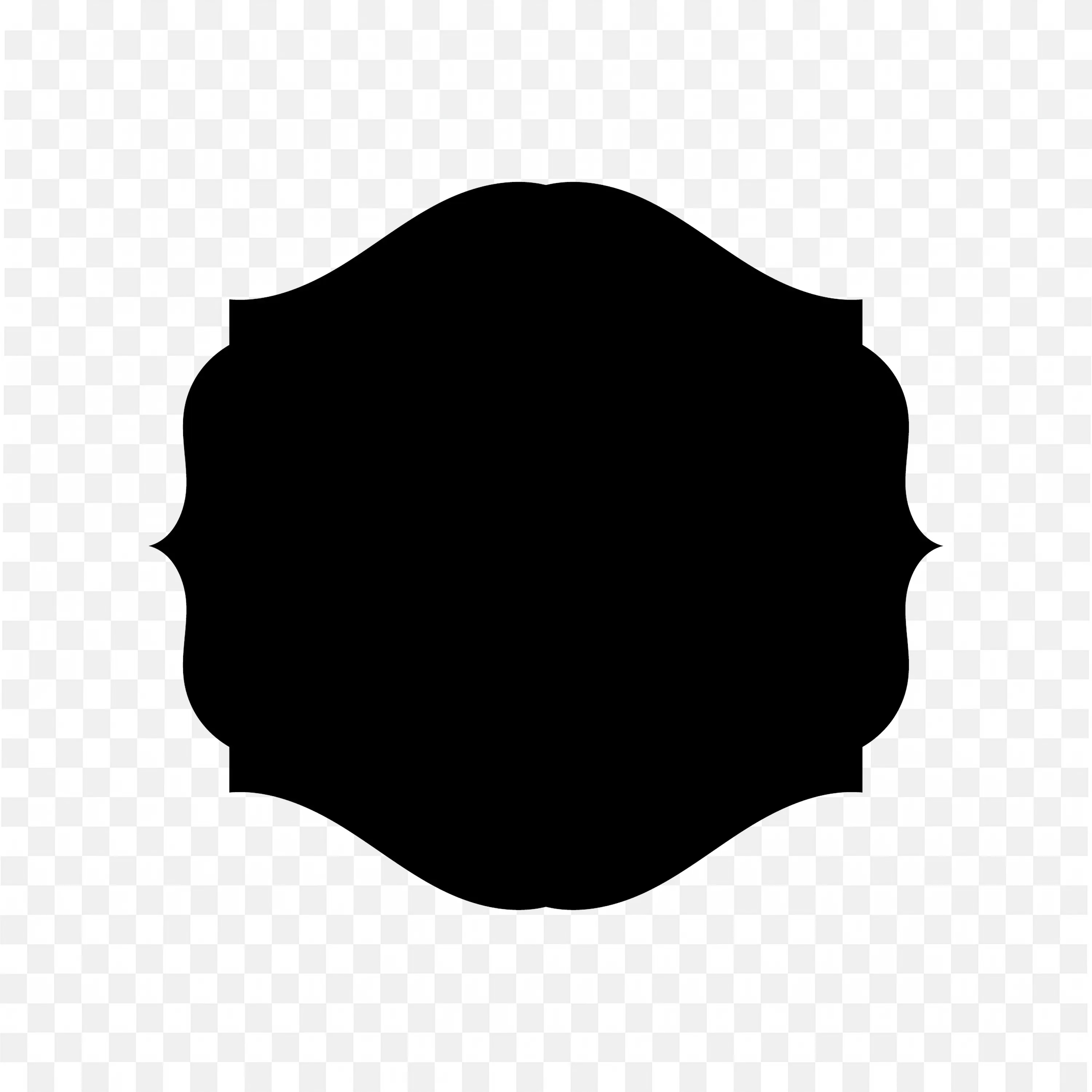 Tall Black Vintage Frame with Wavy Elegant Edges PNG