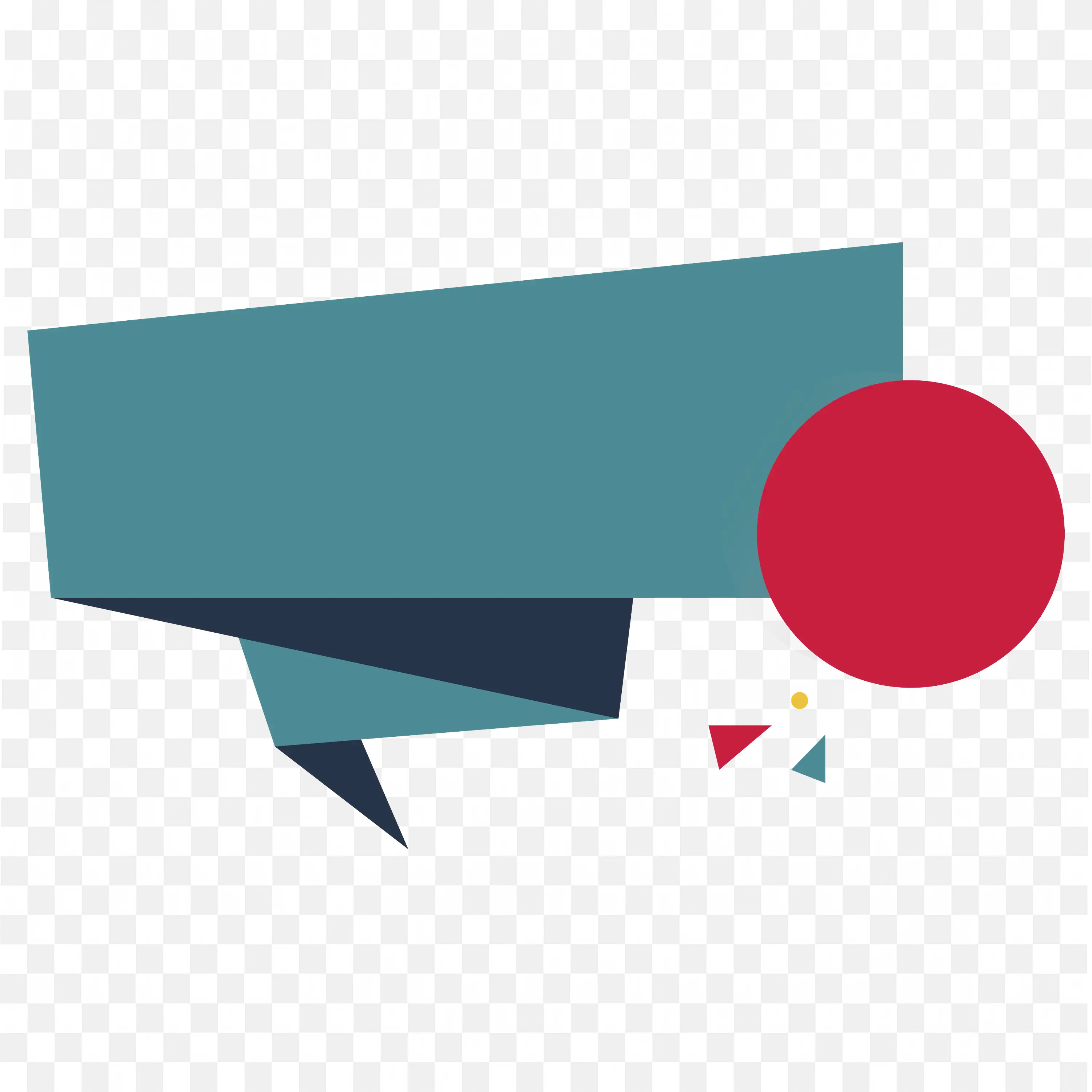 Teal Angled Banner with Red Accent Circle PNG Download