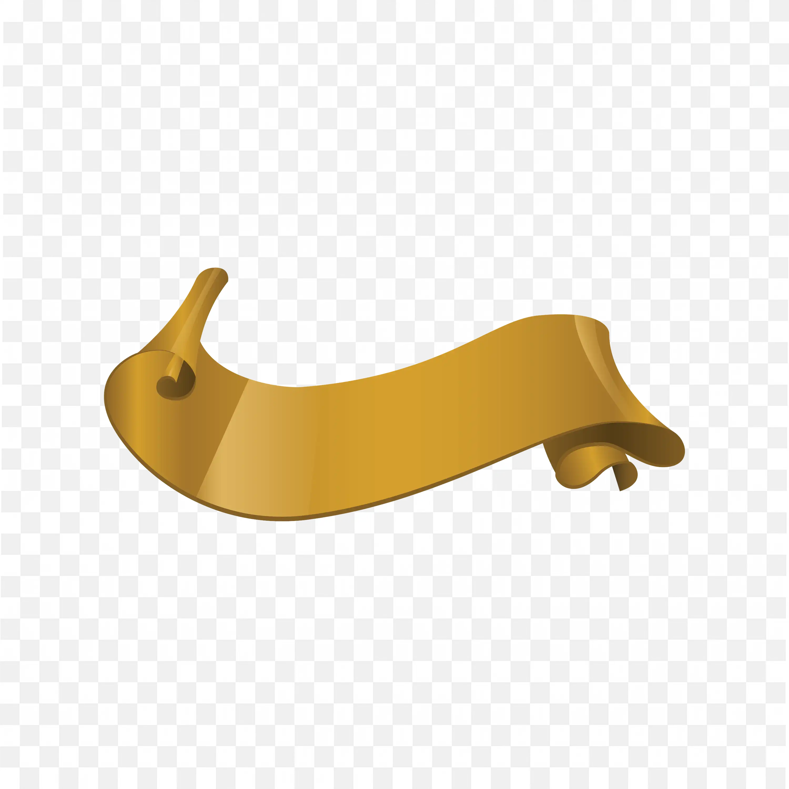 Tilted Gold Banner Ribbon with Loop Folds PNG Download