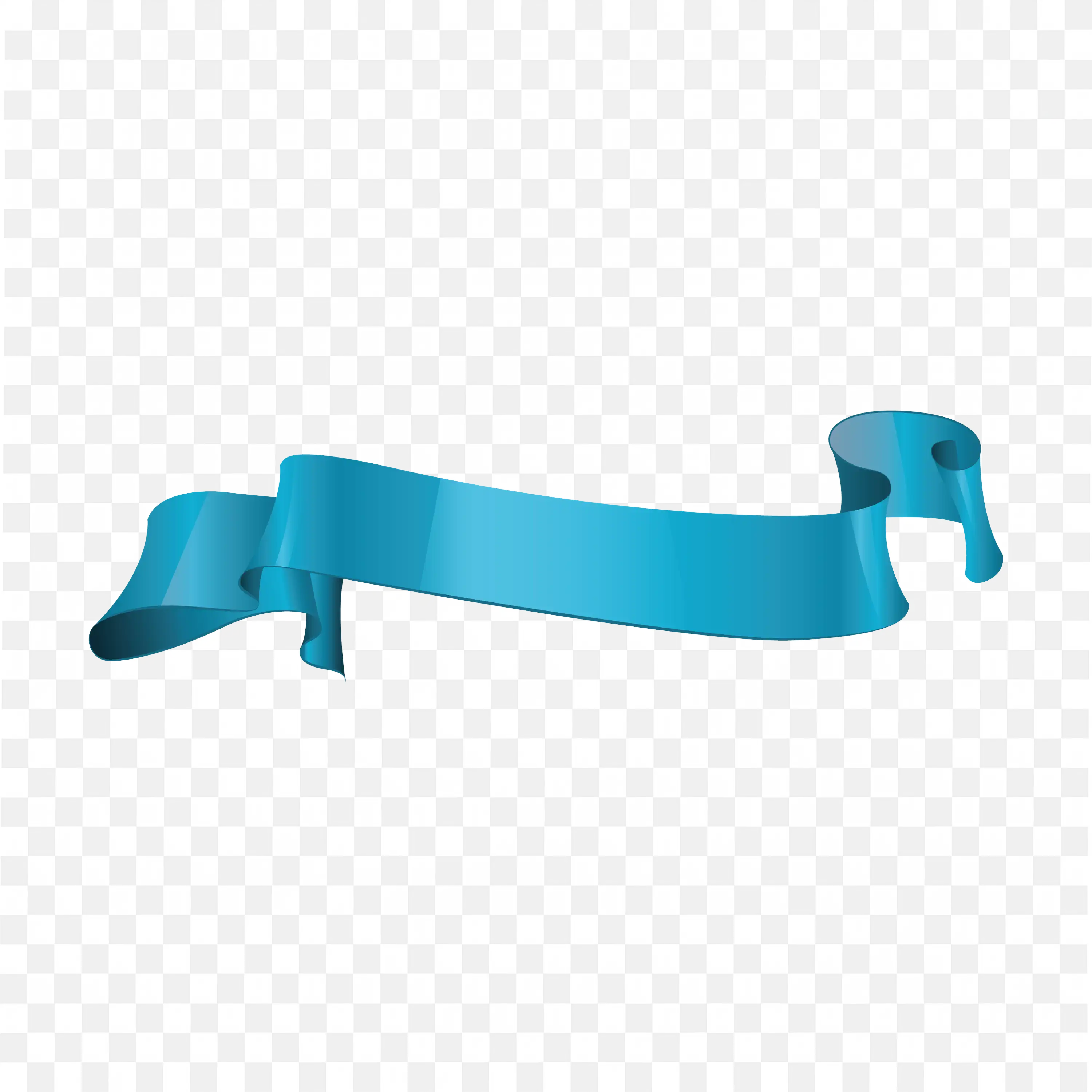 Wavy Blue Ribbon Banner with Folded Corners Free PNG