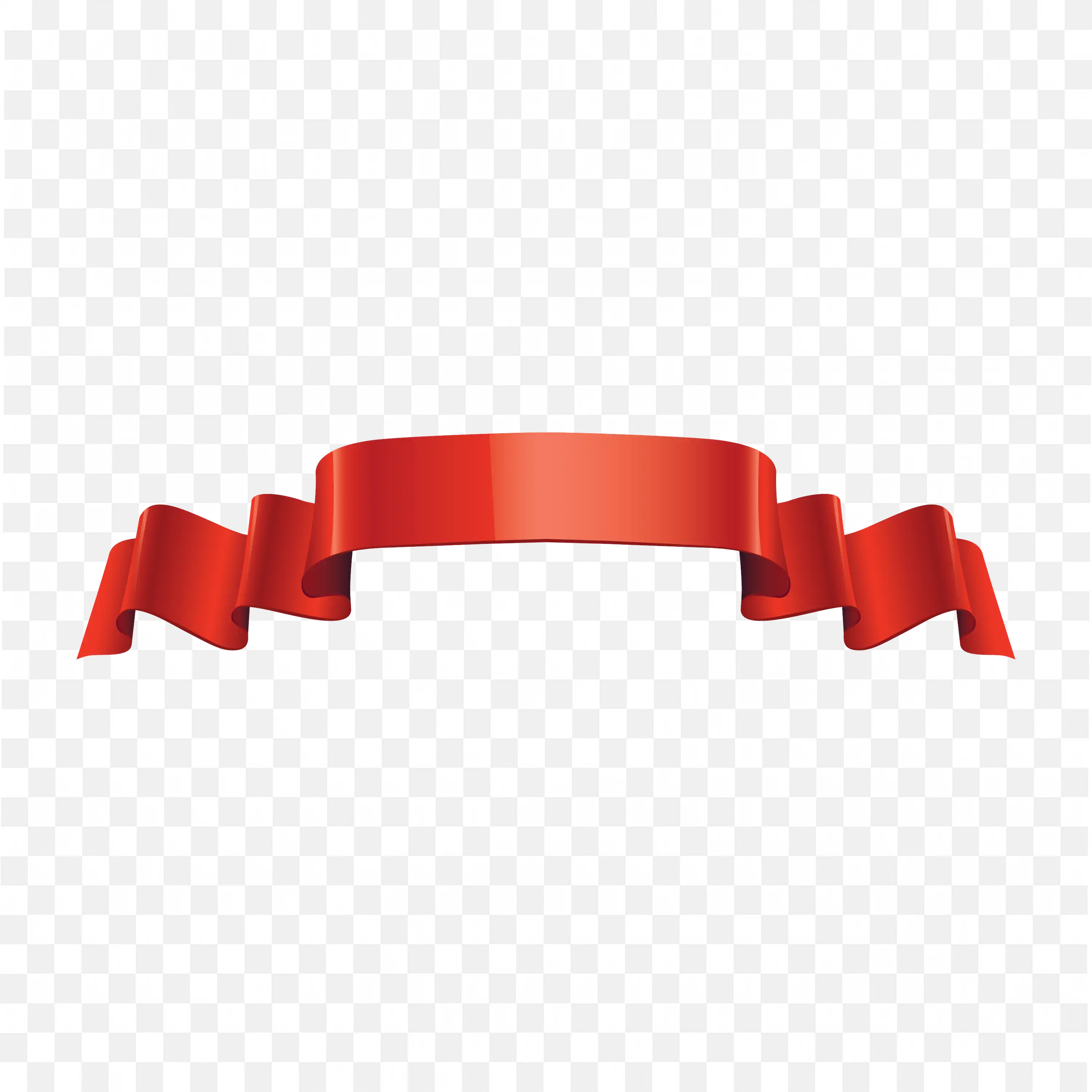 Wavy Red Ribbon Banner with Zigzag Shape High Quality PNG