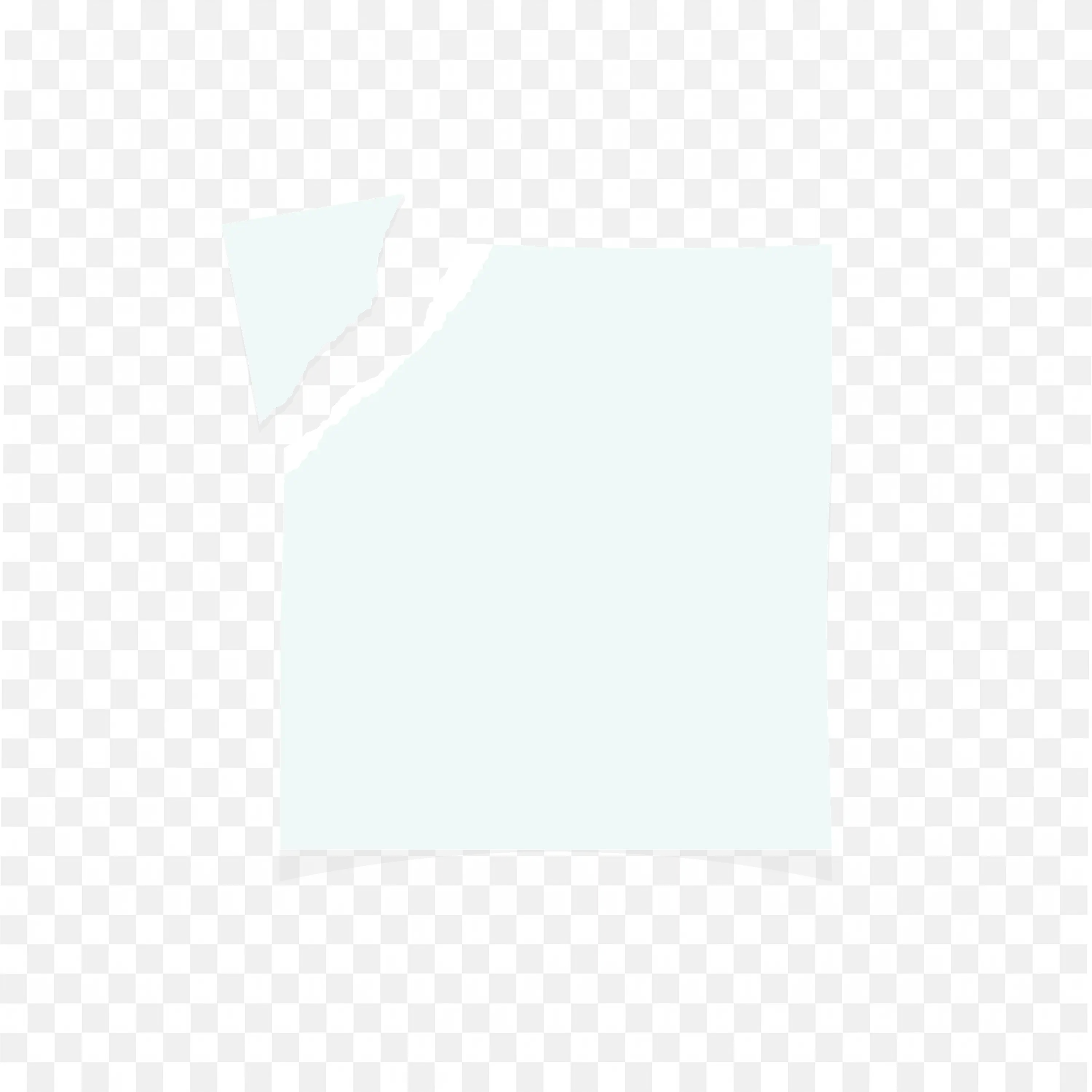 White Torn Paper Sheet with Jagged Top Corner Edge PNG