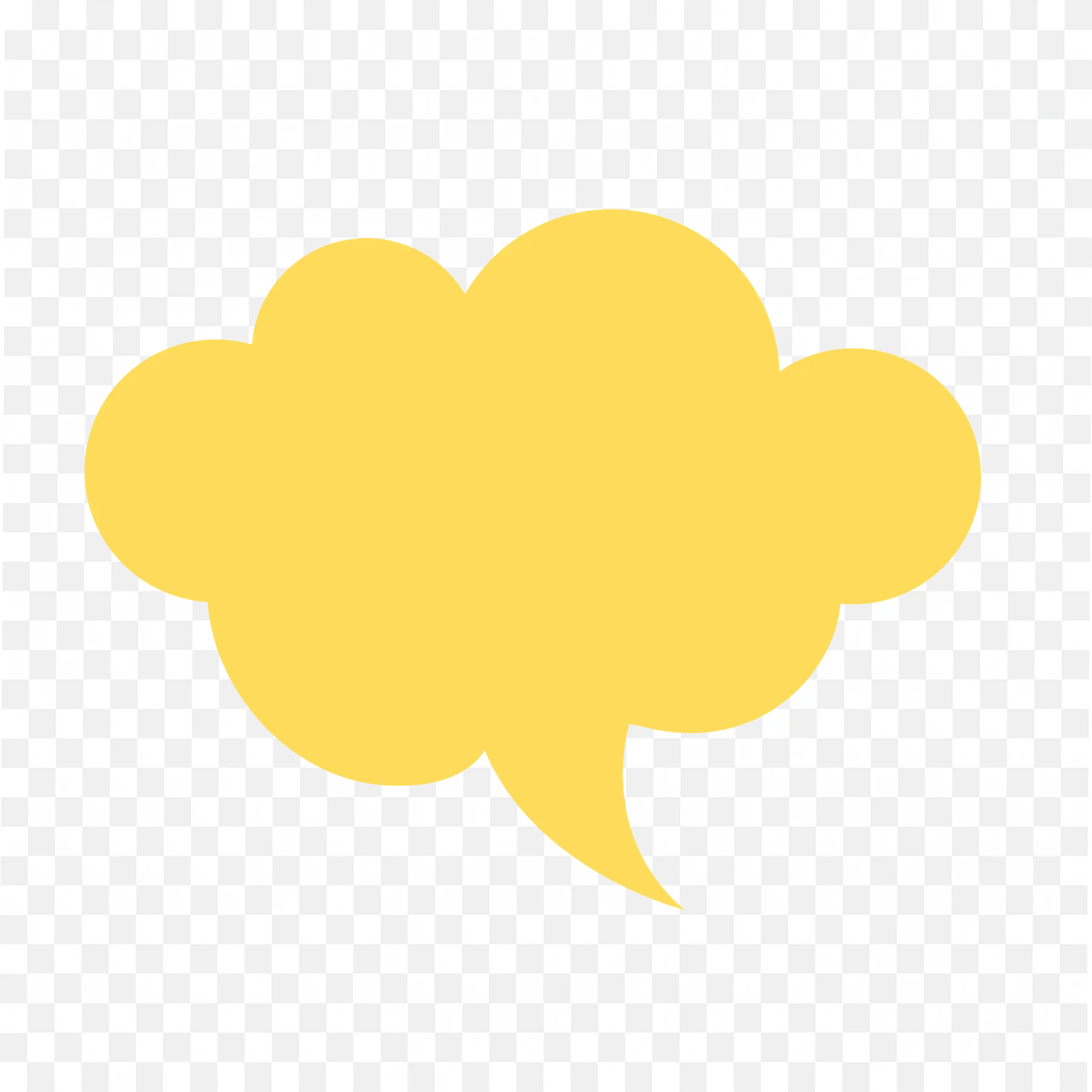Yellow Comic Style Cloud Bubble for Dialogue PNG Download