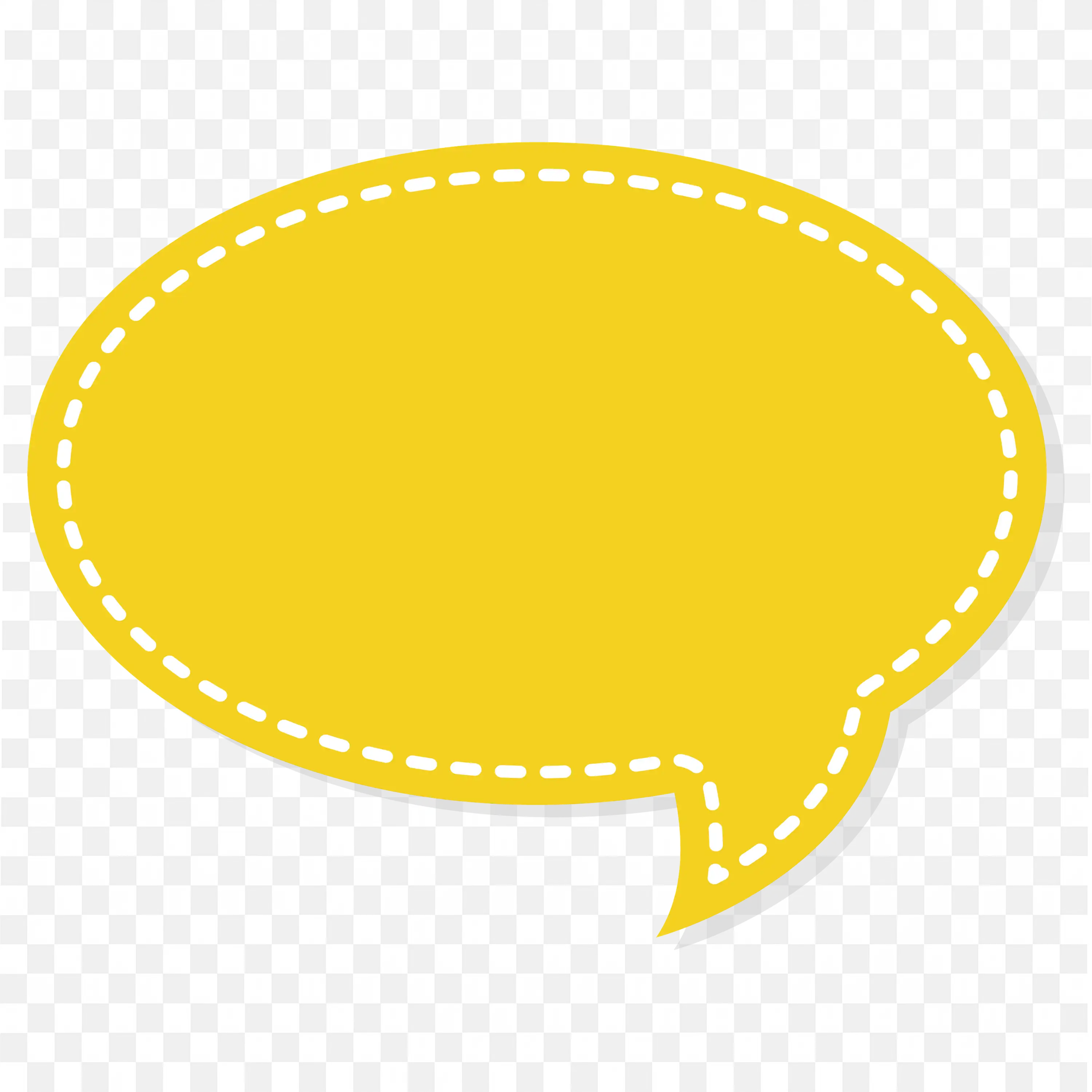 Yellow Dotted and Oval Speech Bubble Banner PNG Design