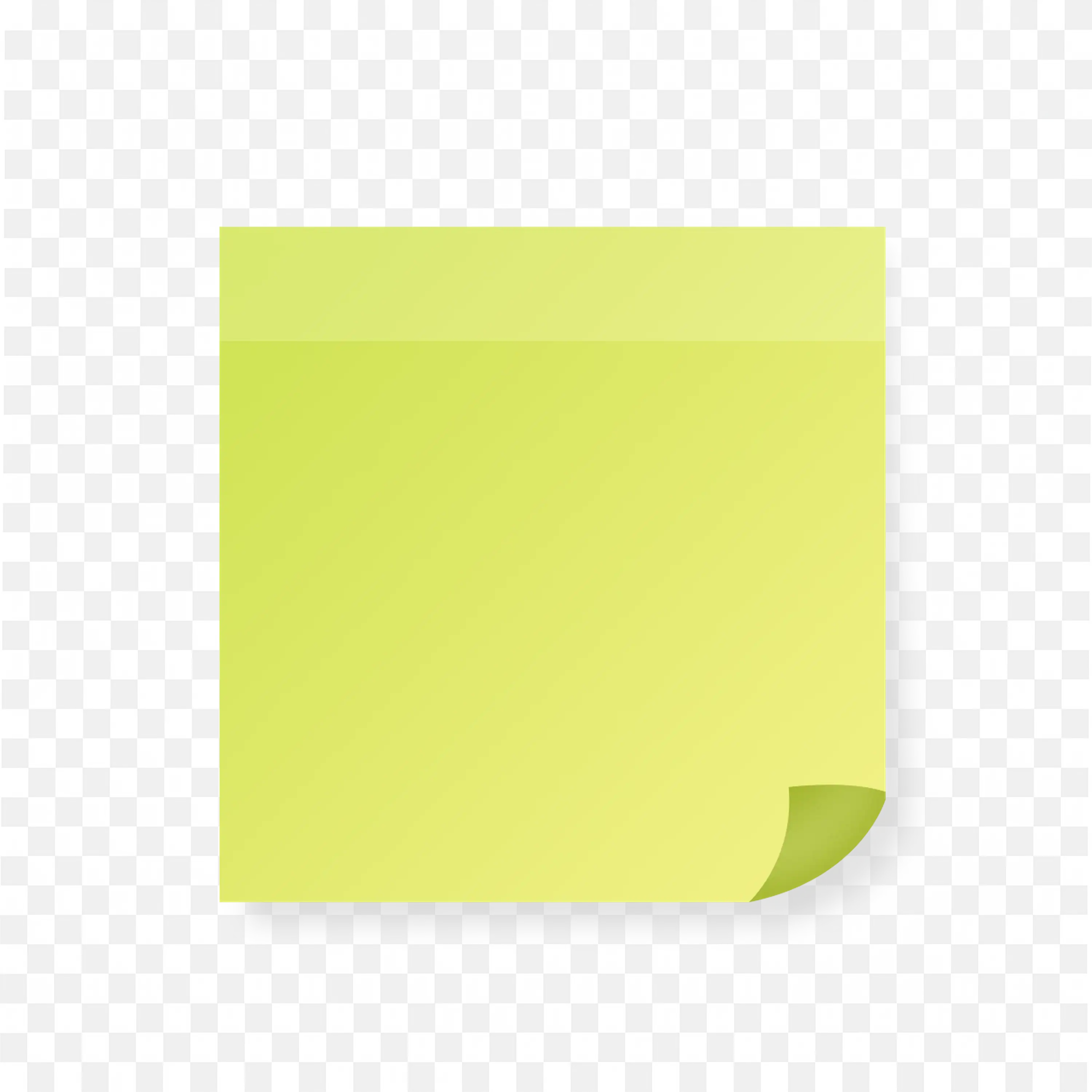 Yellow Sticky Note Banner with Folded Corner PNG Clipart