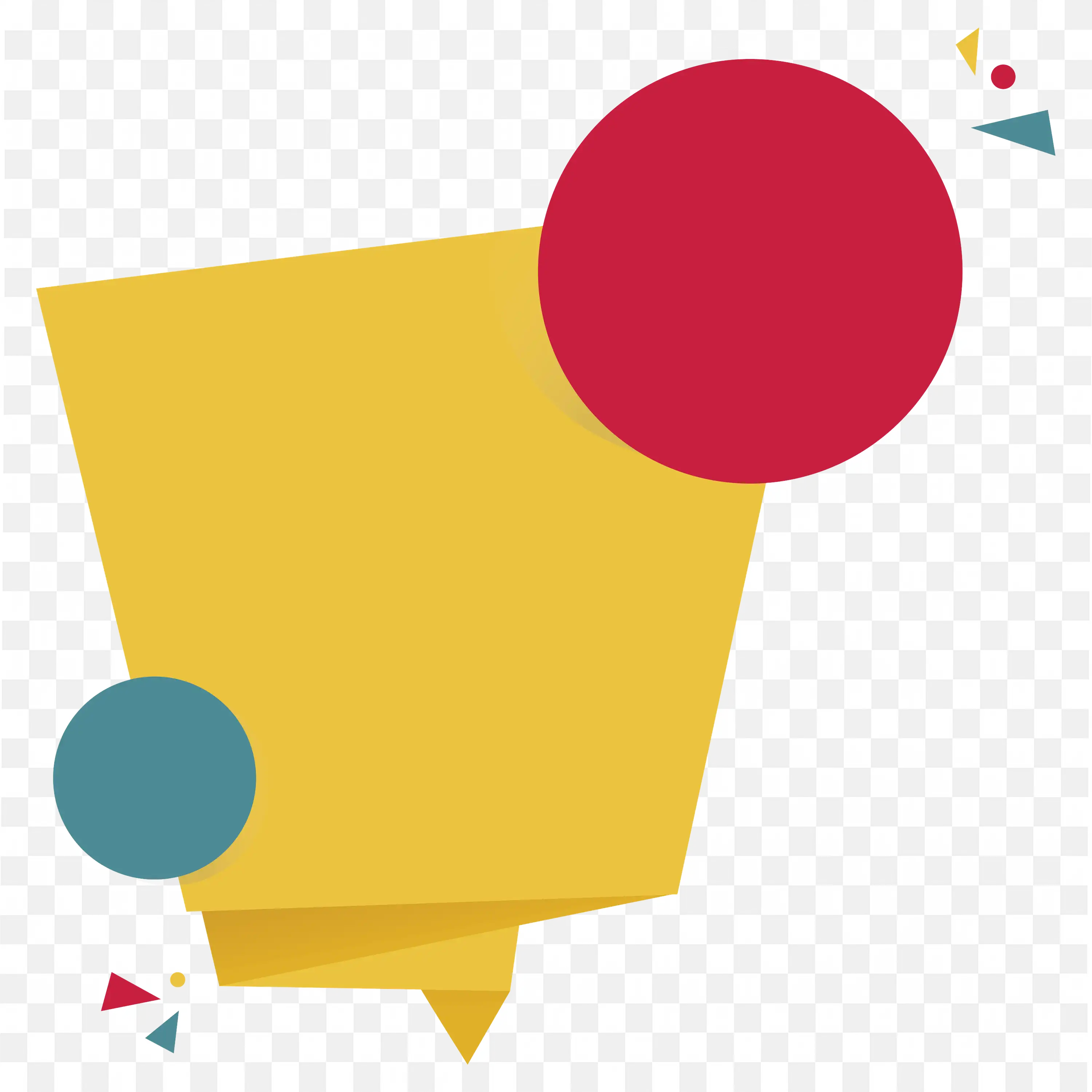Yellow Trapezoid Banner with Red Circle Overlay PNG Download