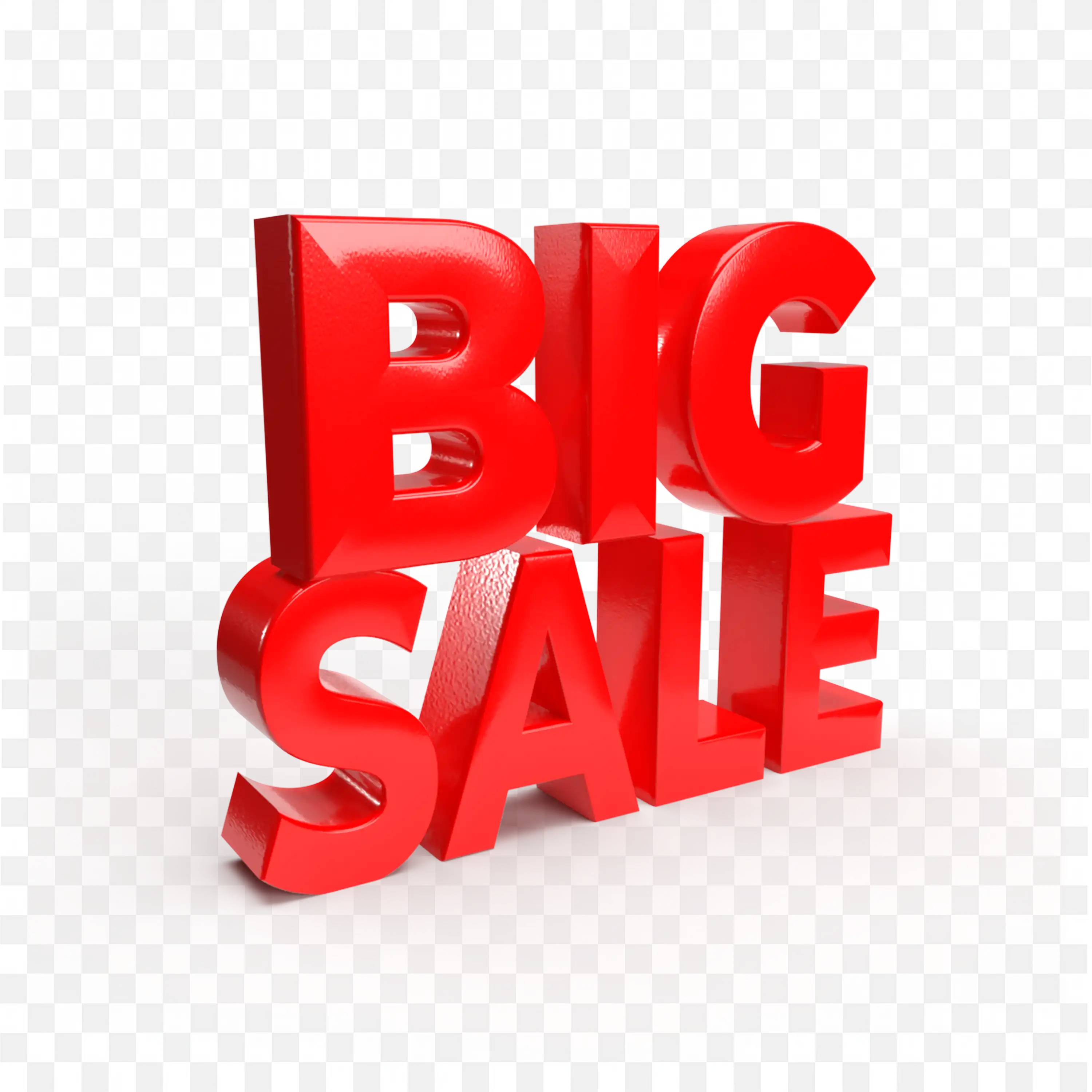 Big Sale with Red Colour 3D Text Free HD Png Image