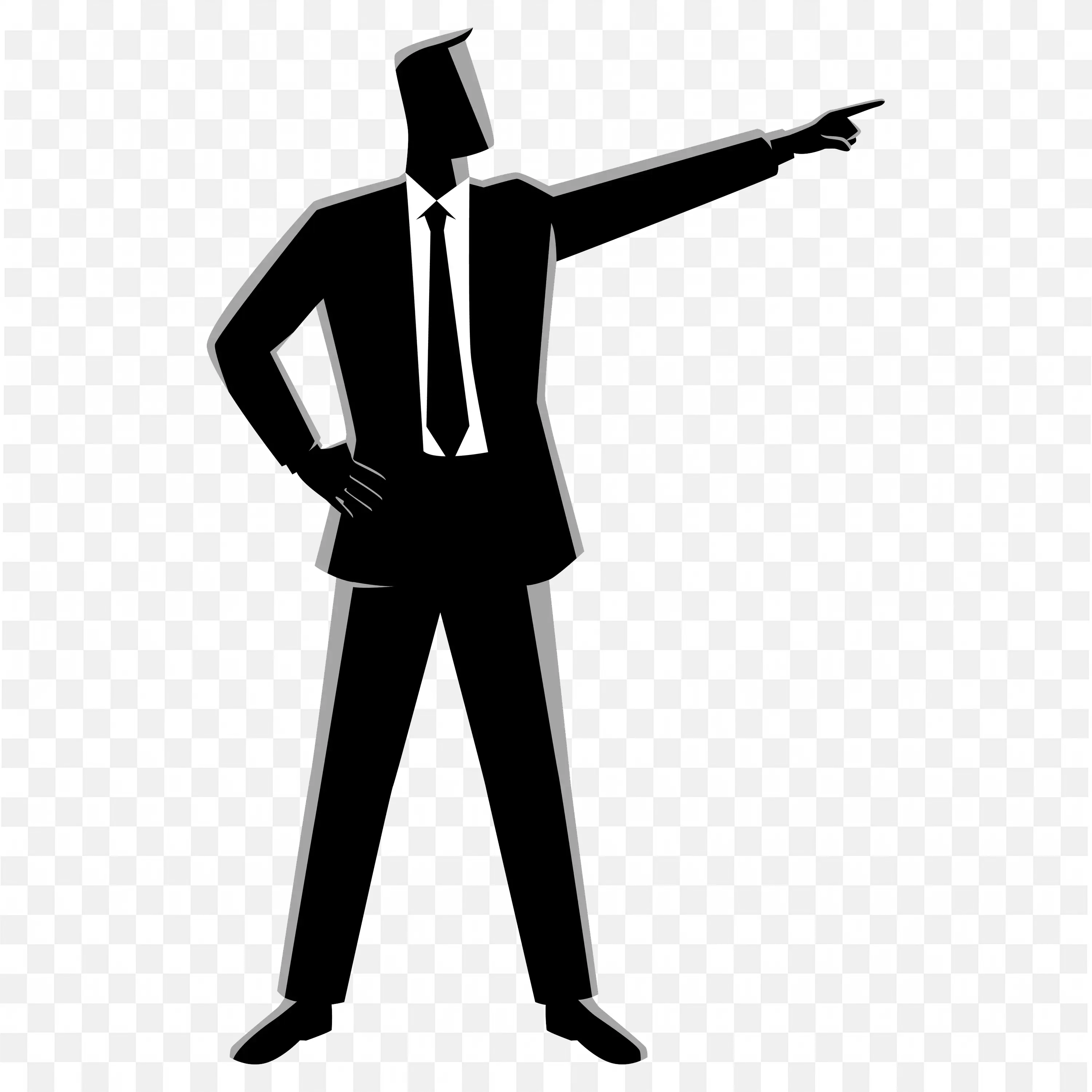 Black Suit Leader Shows the Way To Success Free Png Image