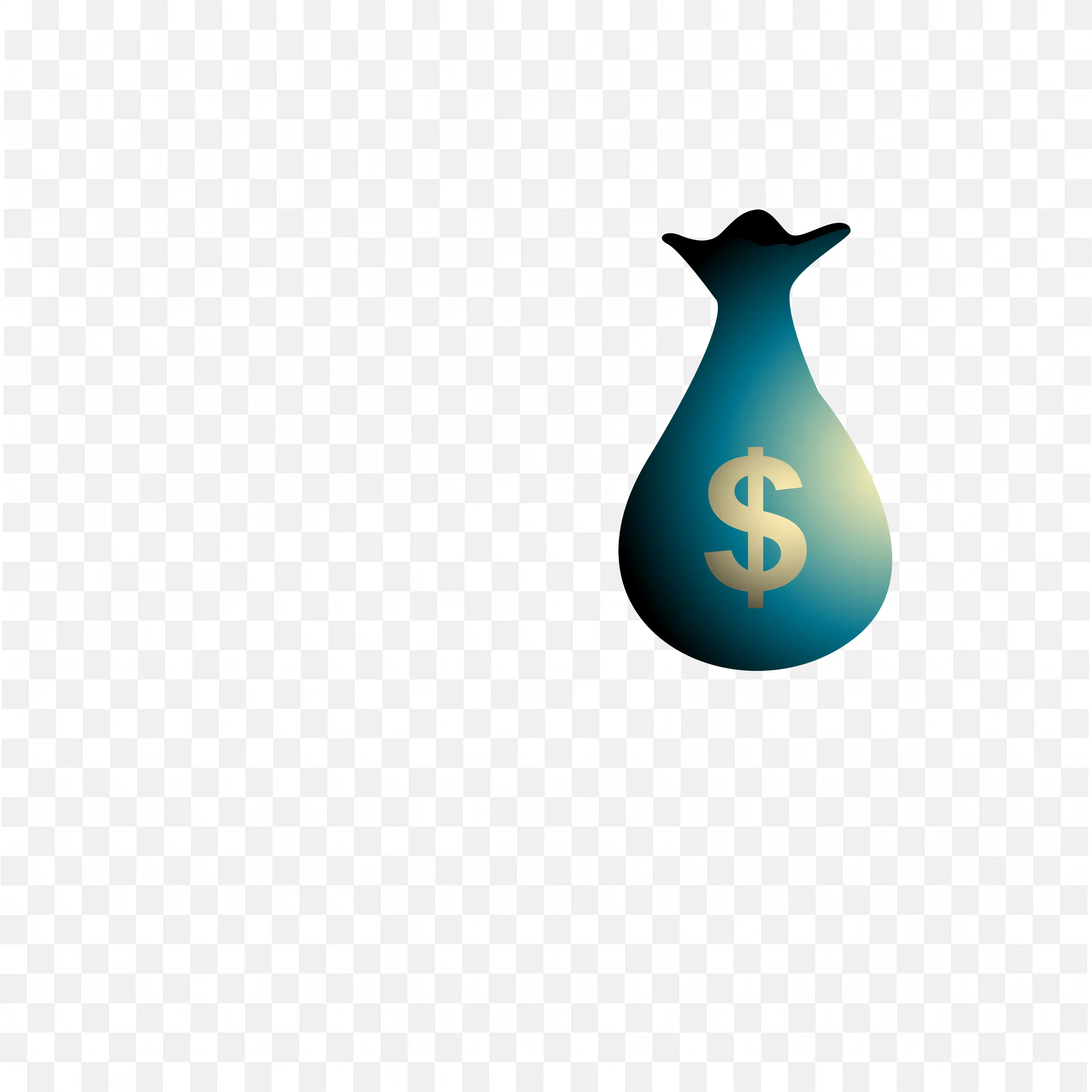 Blue Colour Money Bag with Dollar Symbol Free Png Image