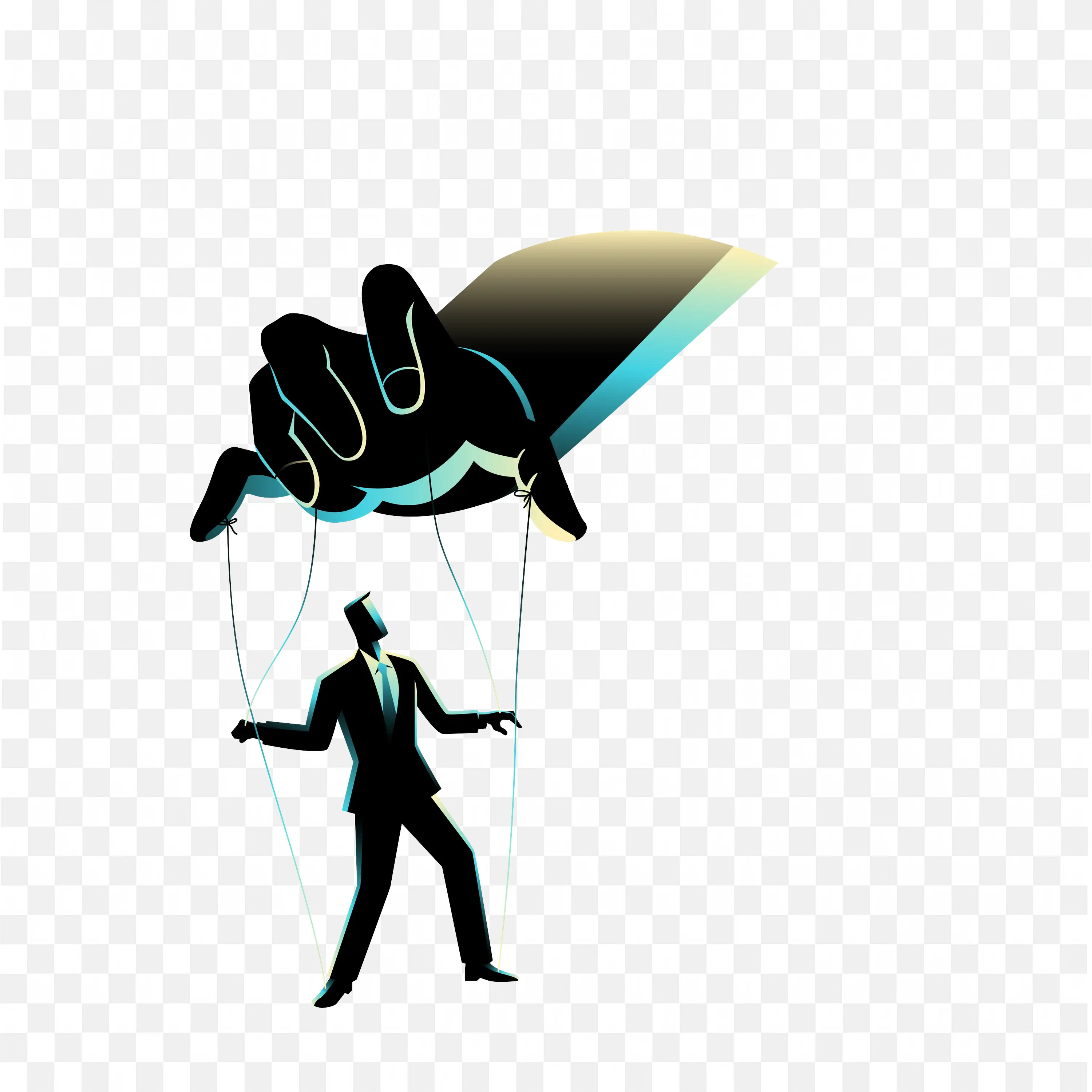 Business Control Concept Illustration with Puppet Strings