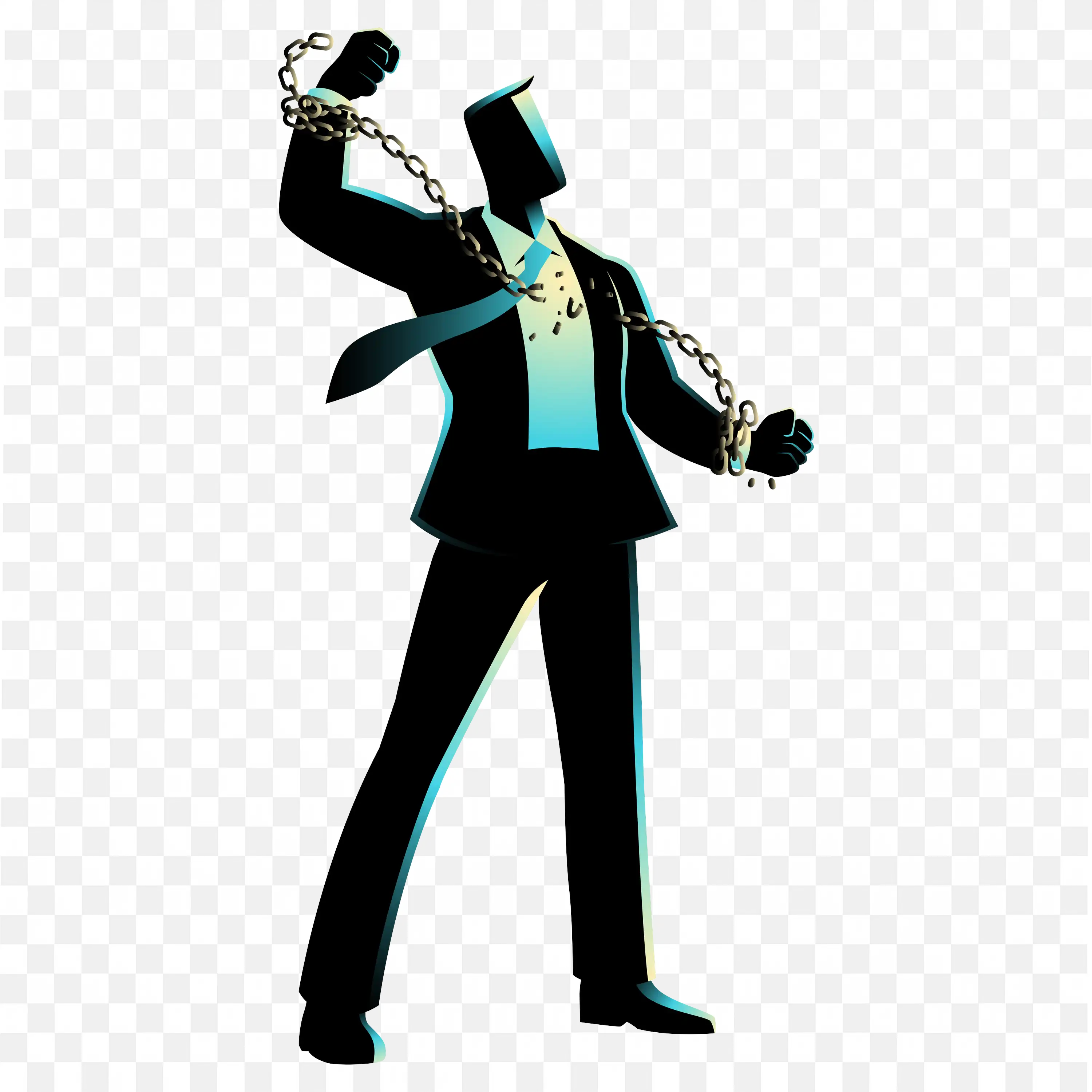 A Businessman Breaking a Chain In His Hands Free Png Image