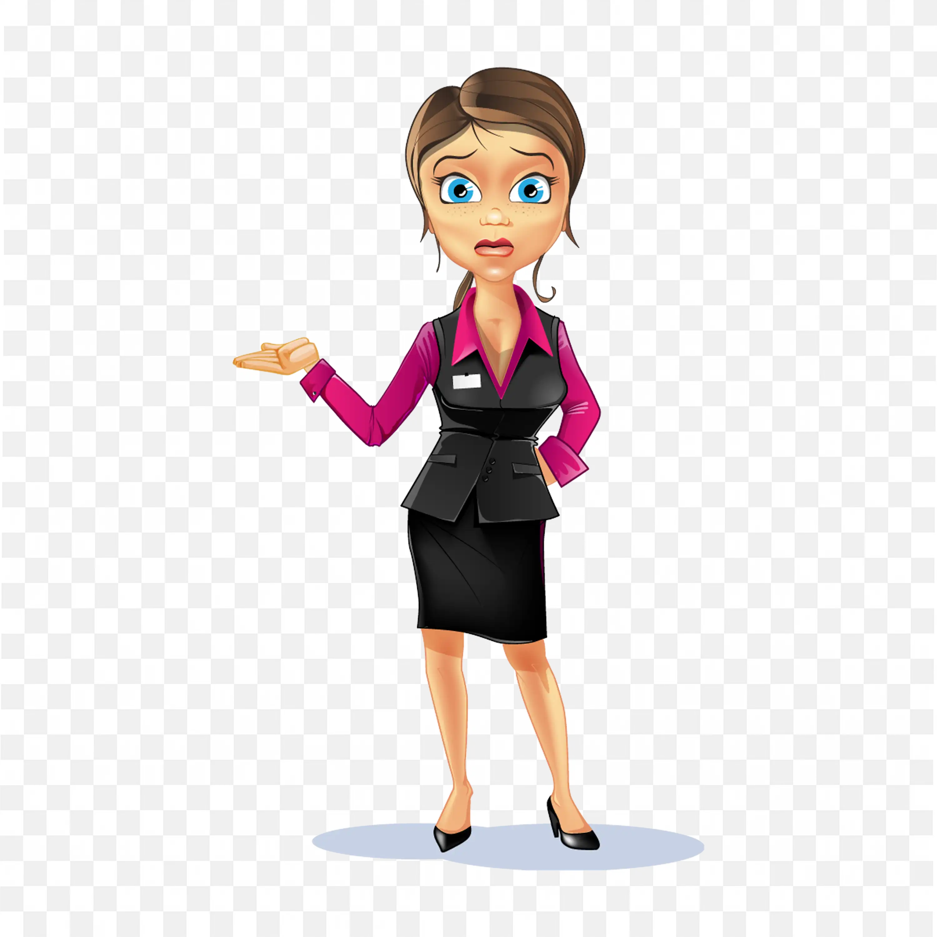 Businesswoman Pointing Her Hand with a Sad Face HD Free Png