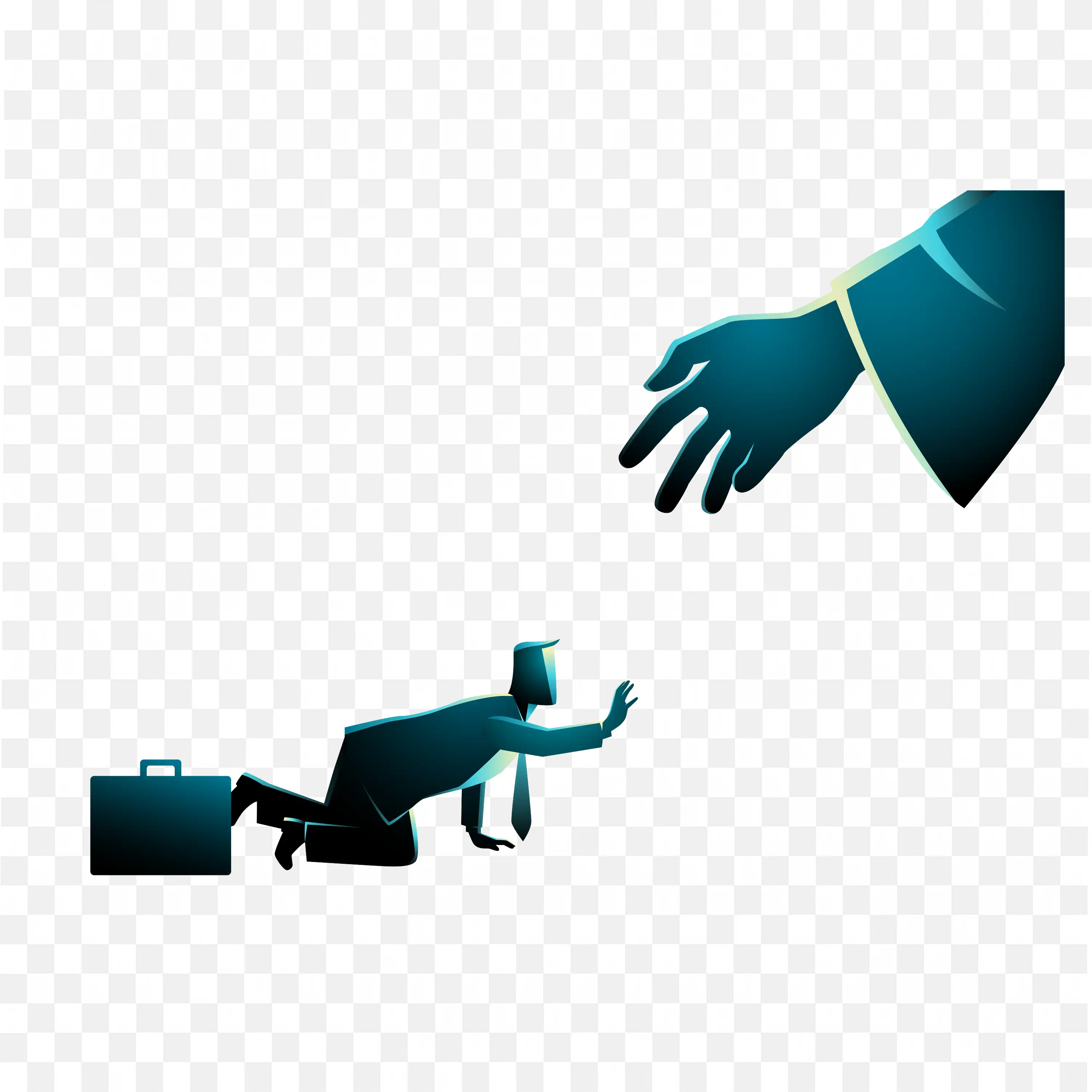 Corporate Mentorship Businessman Reaching for Support Png