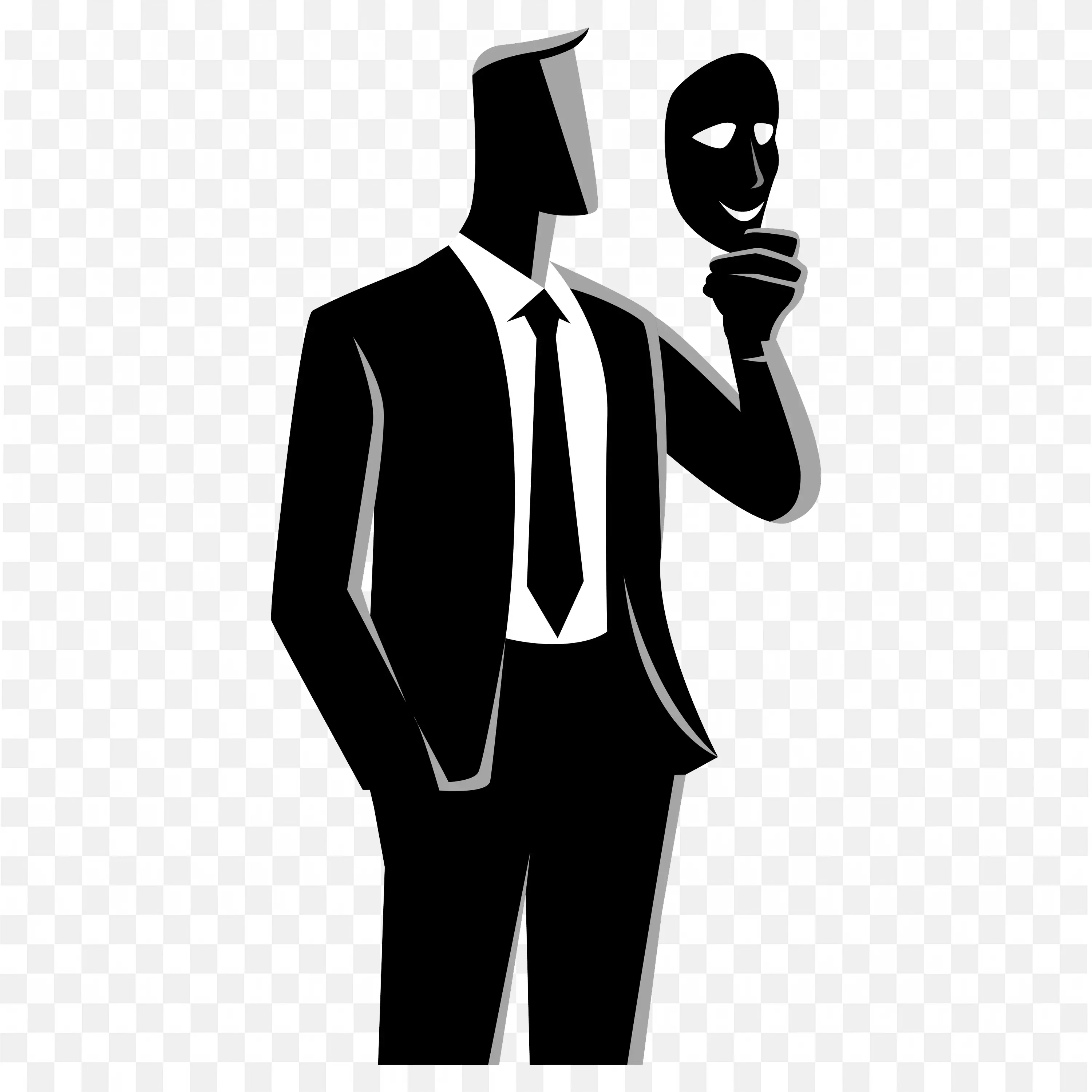 A Faceless Man with Office Outfit Wearing a Mask Free Png