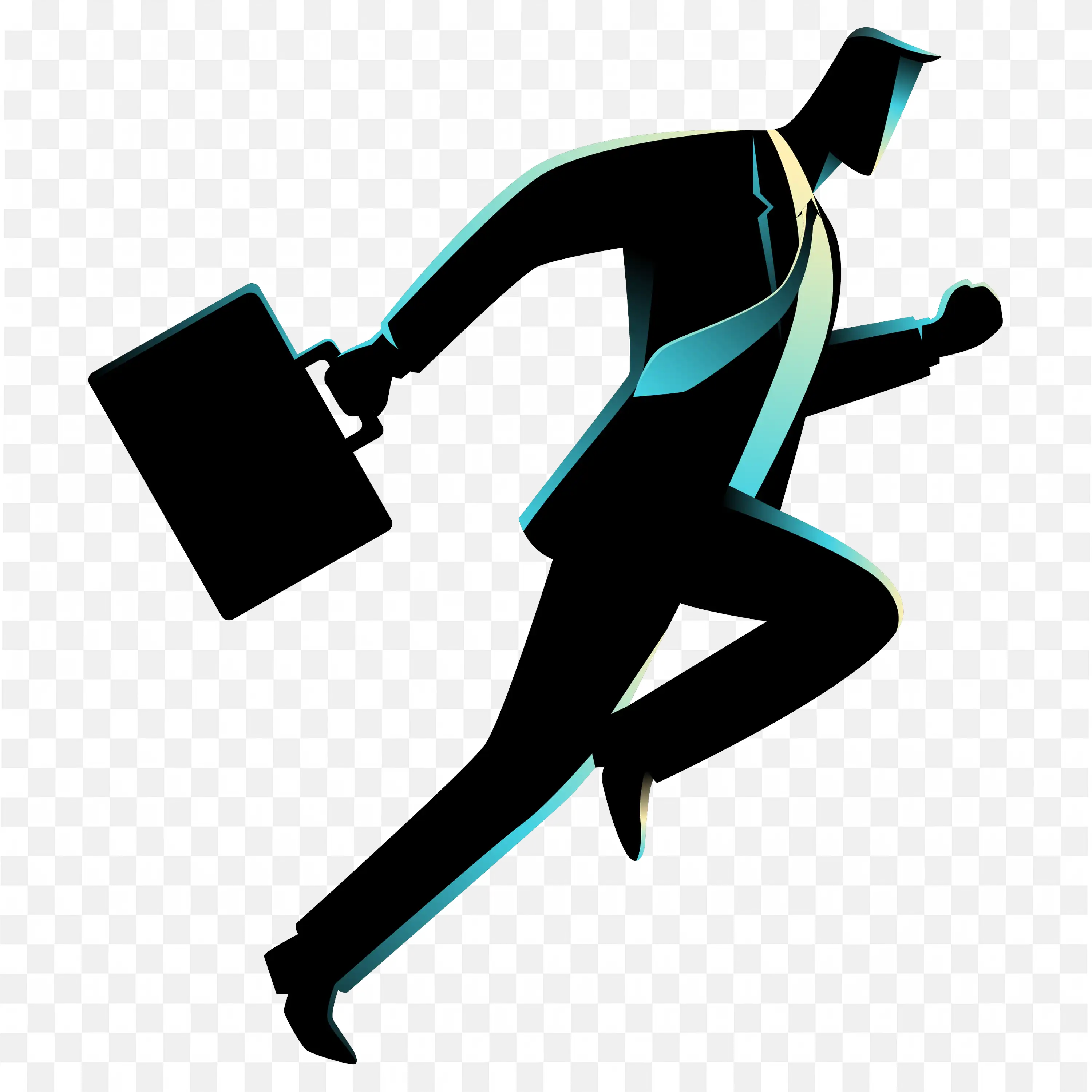 A Man Running Fast with Briefcase In Office Suit Png Image