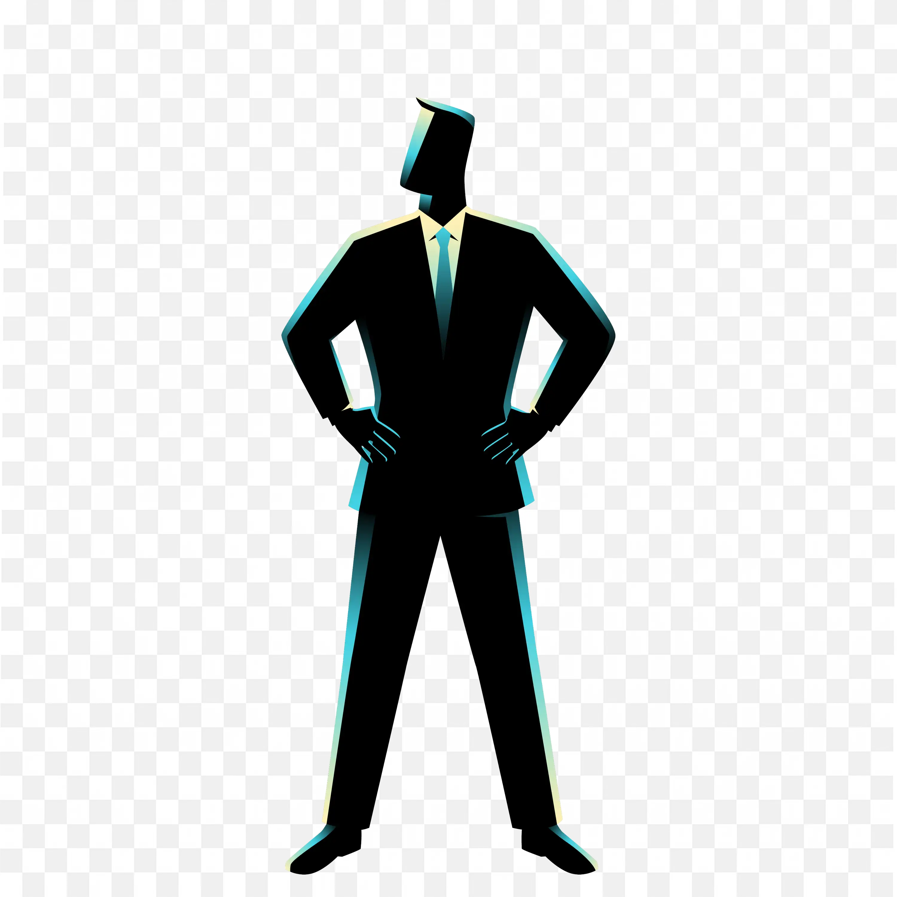A Manager Front Side View Standing with Attitude Png Image
