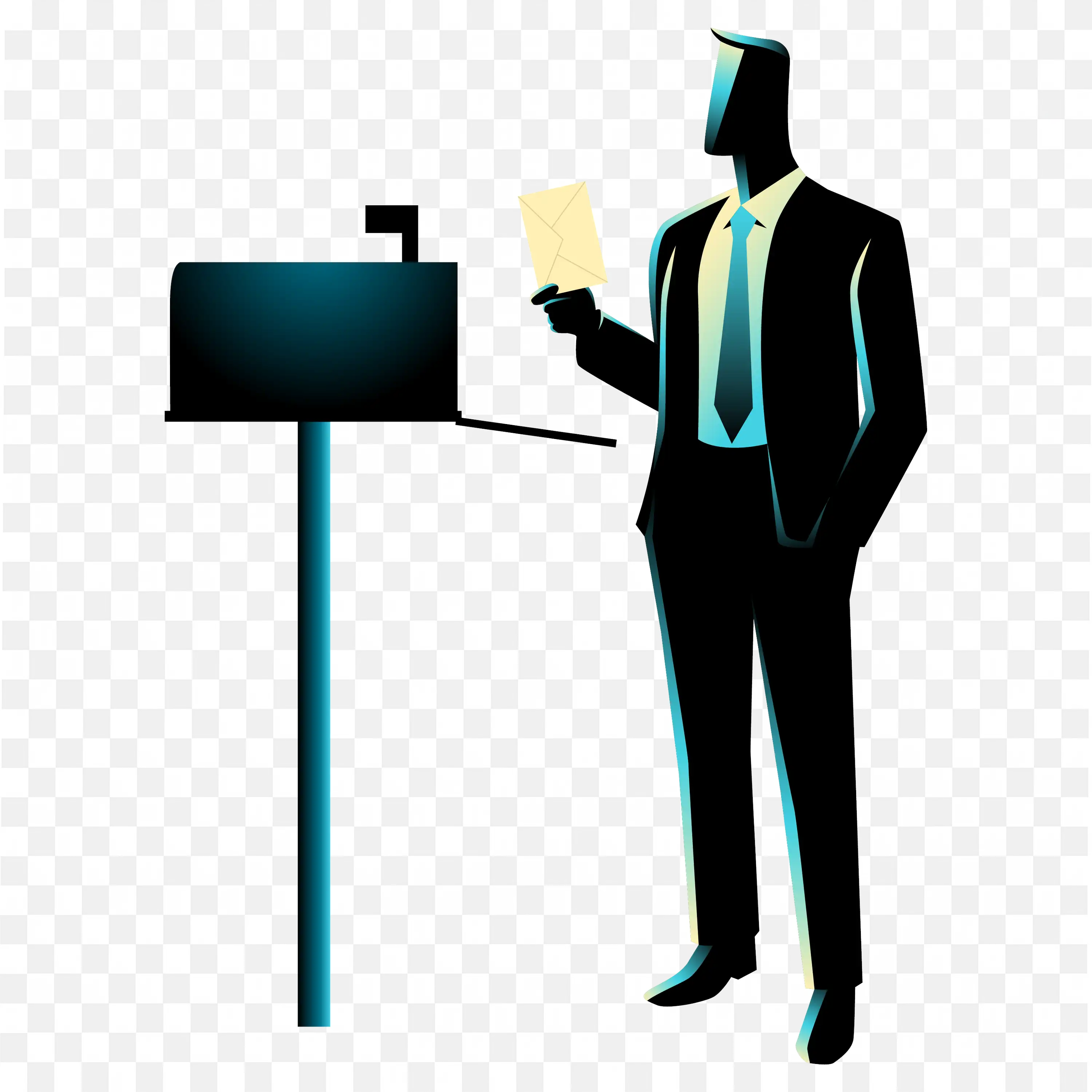 A Manager Sending Mail In the Mailbox Download Png Image