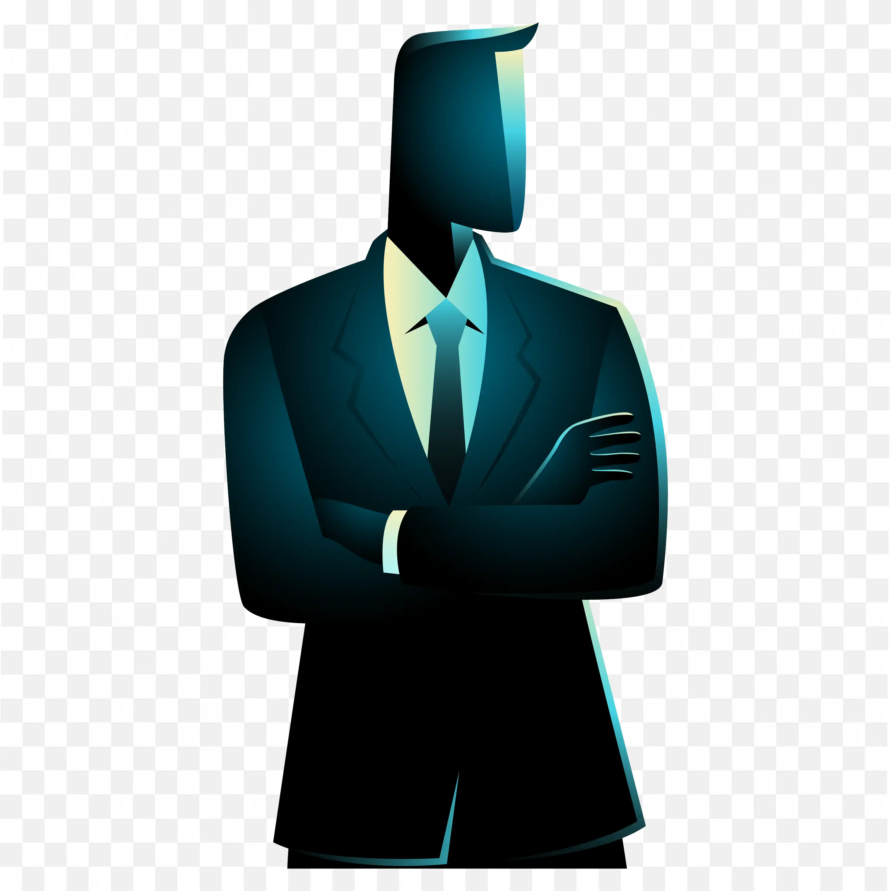 Mysterious Faceless Businessman Illustration Suit Png Image