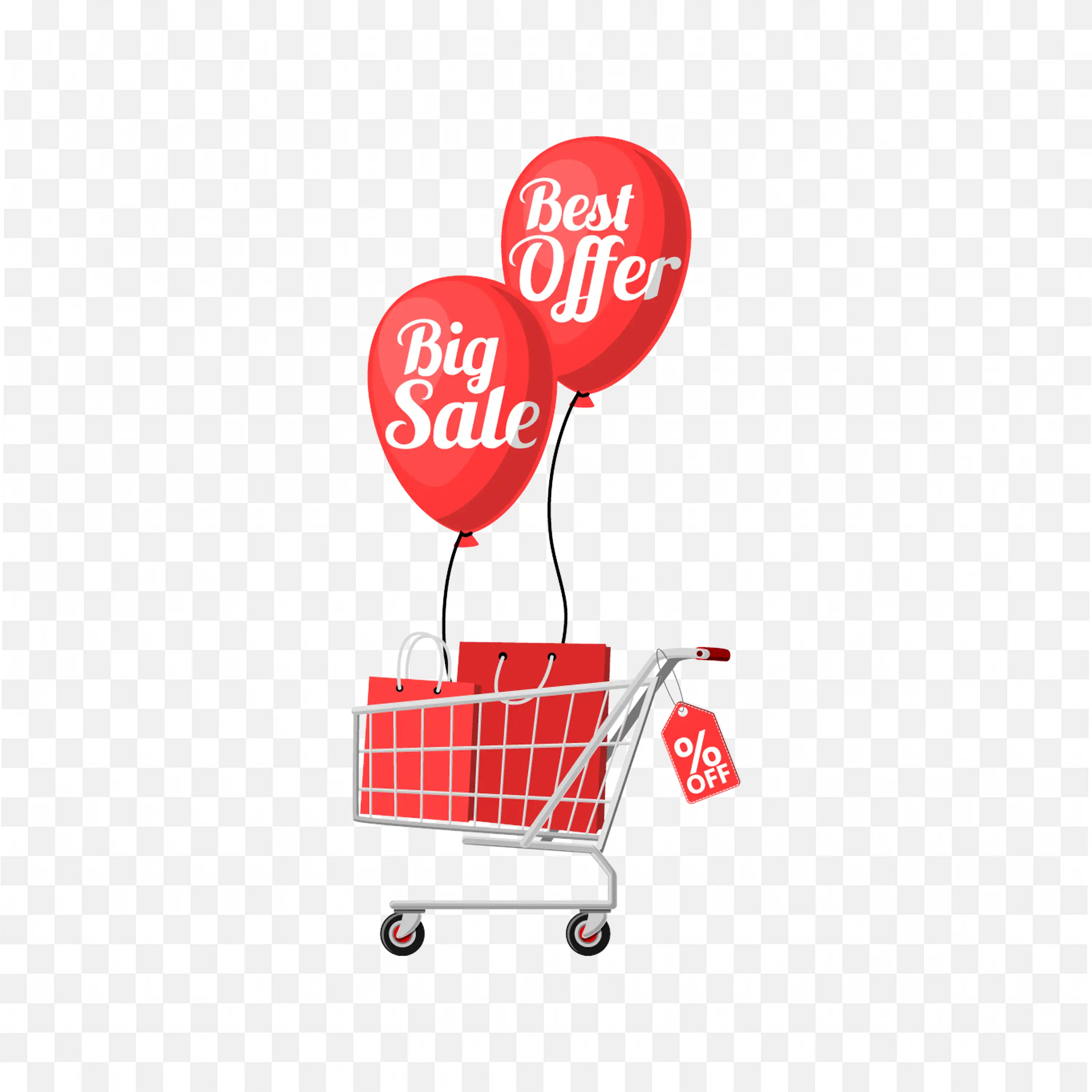 Red Balloons with Big Sale and Best Offers HD Free Png Image