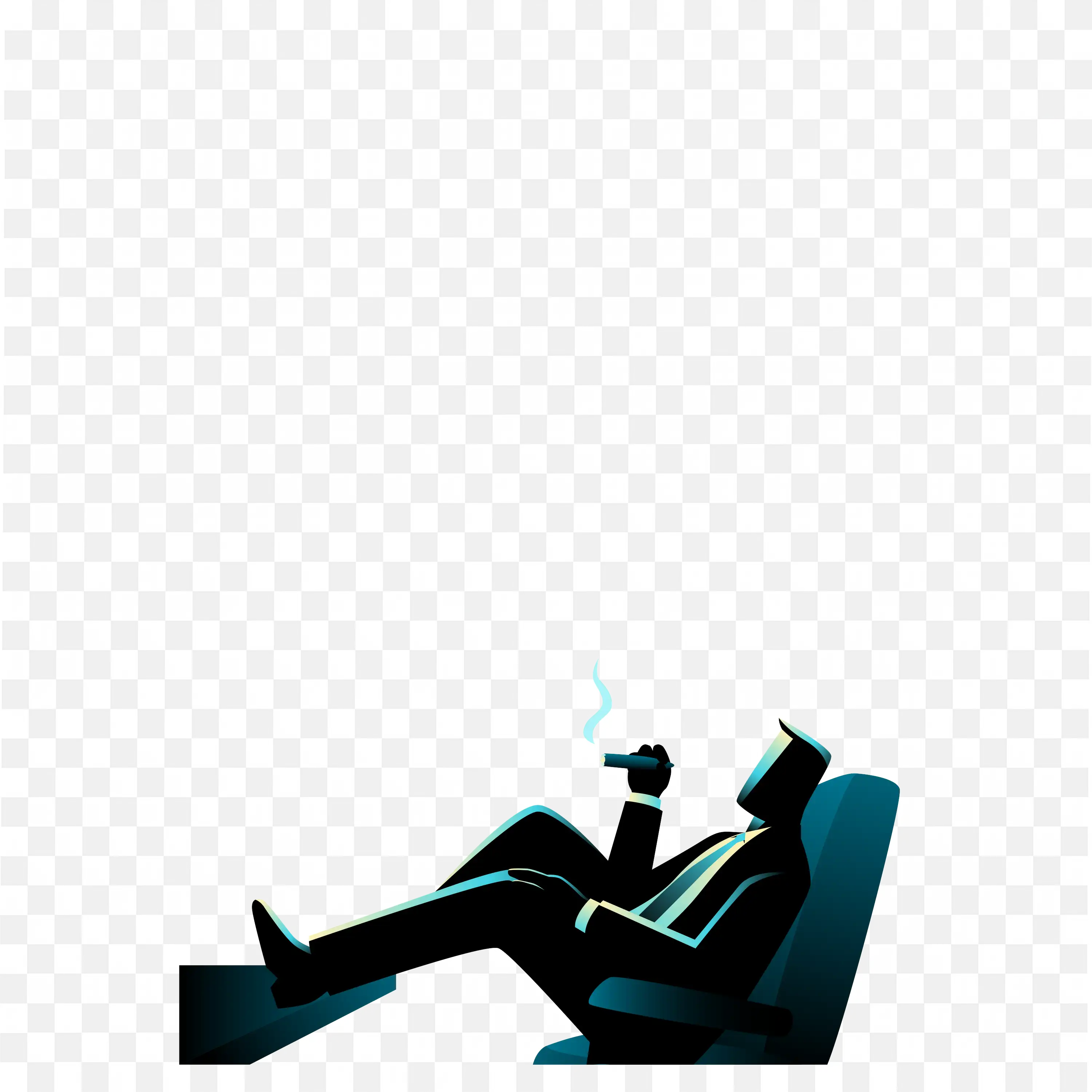 Relaxed Businessman Illustration with a Cigar In the Chair