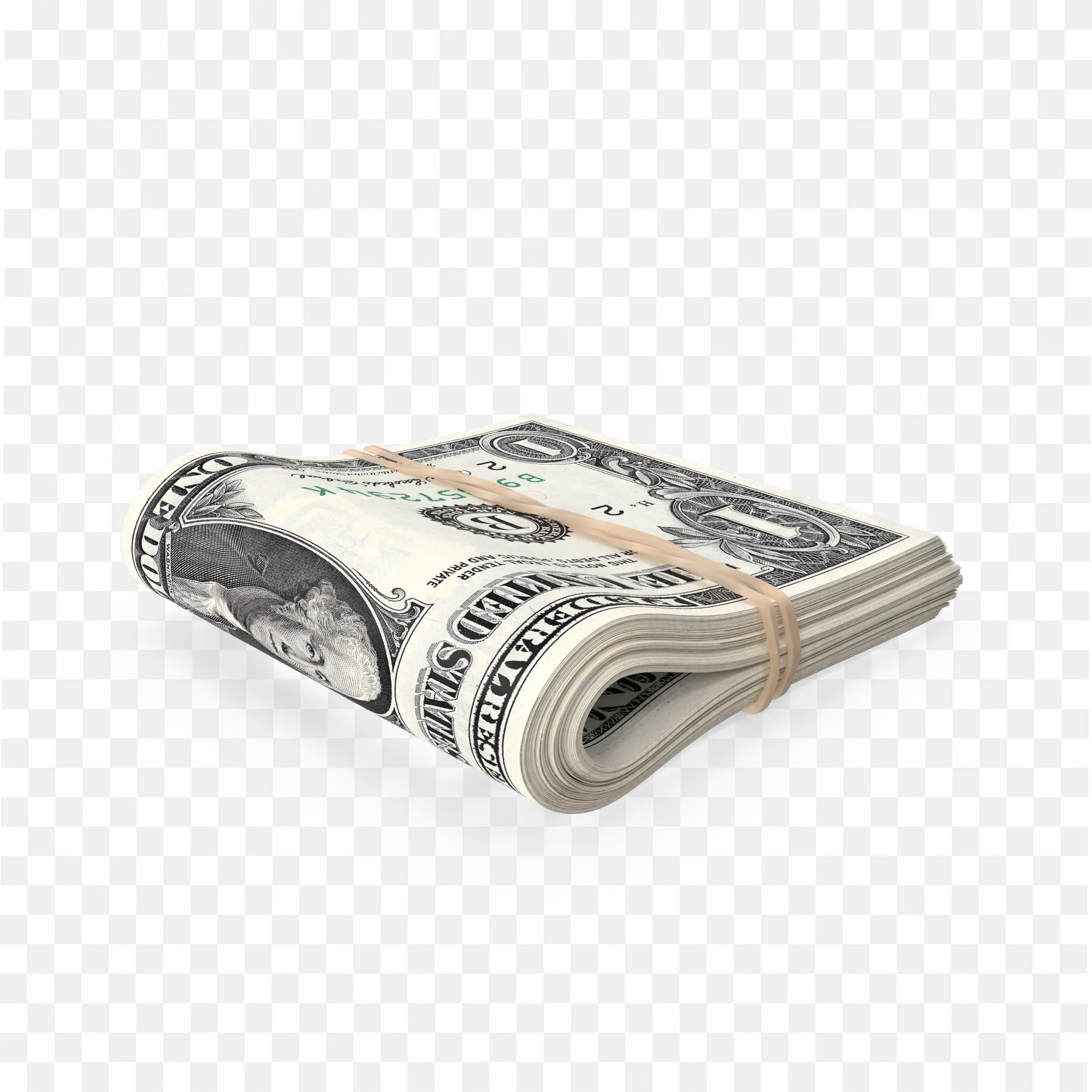 Rubber Banded Dollar Bills Black Background Free Png